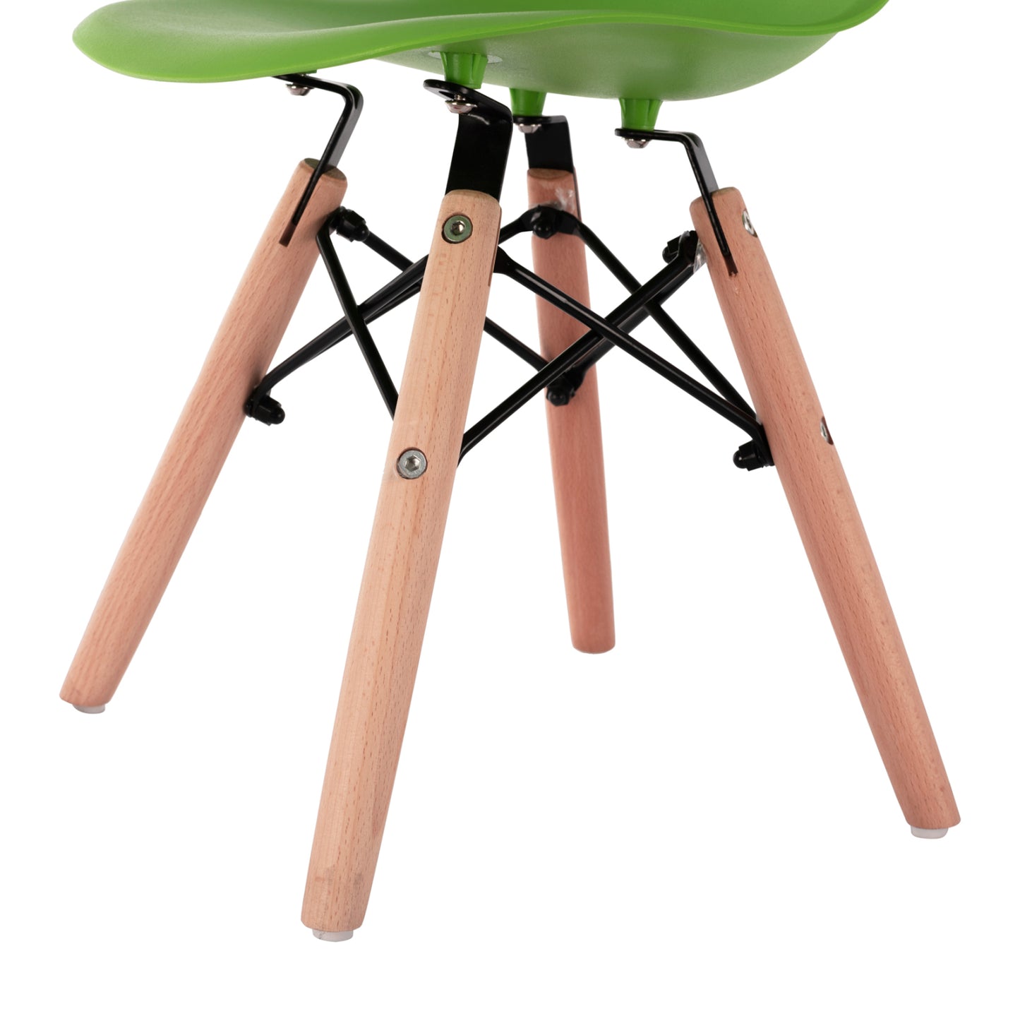 Chair Twist Kid HM8453.03 with wooden legs & green seat 30,5x33x59 cm