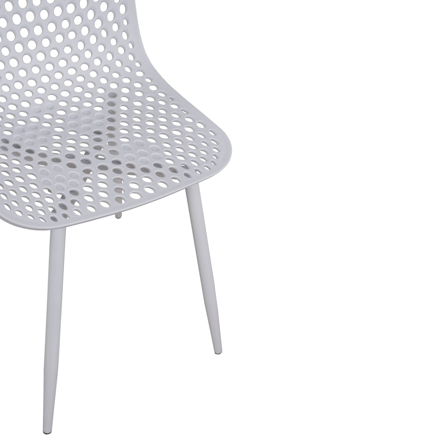 Polypropylene Armchair Milana HM8512.01 White with Metallic Legs 47x58x84cm
