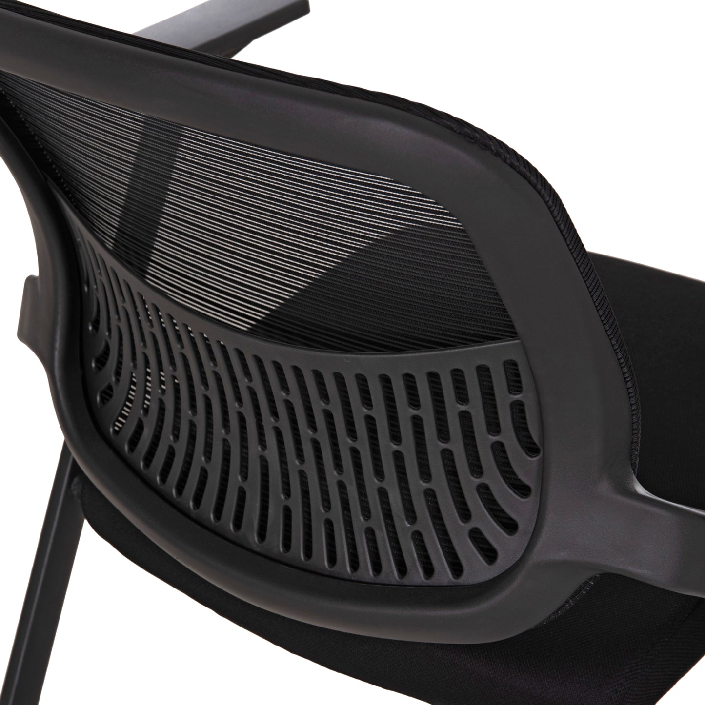 CONFERENCE CHAIR FOLDABLE WITH WRITING BOARD DENO HM1209.01 MESH FABRIC BLACK 65x63x82Hcm