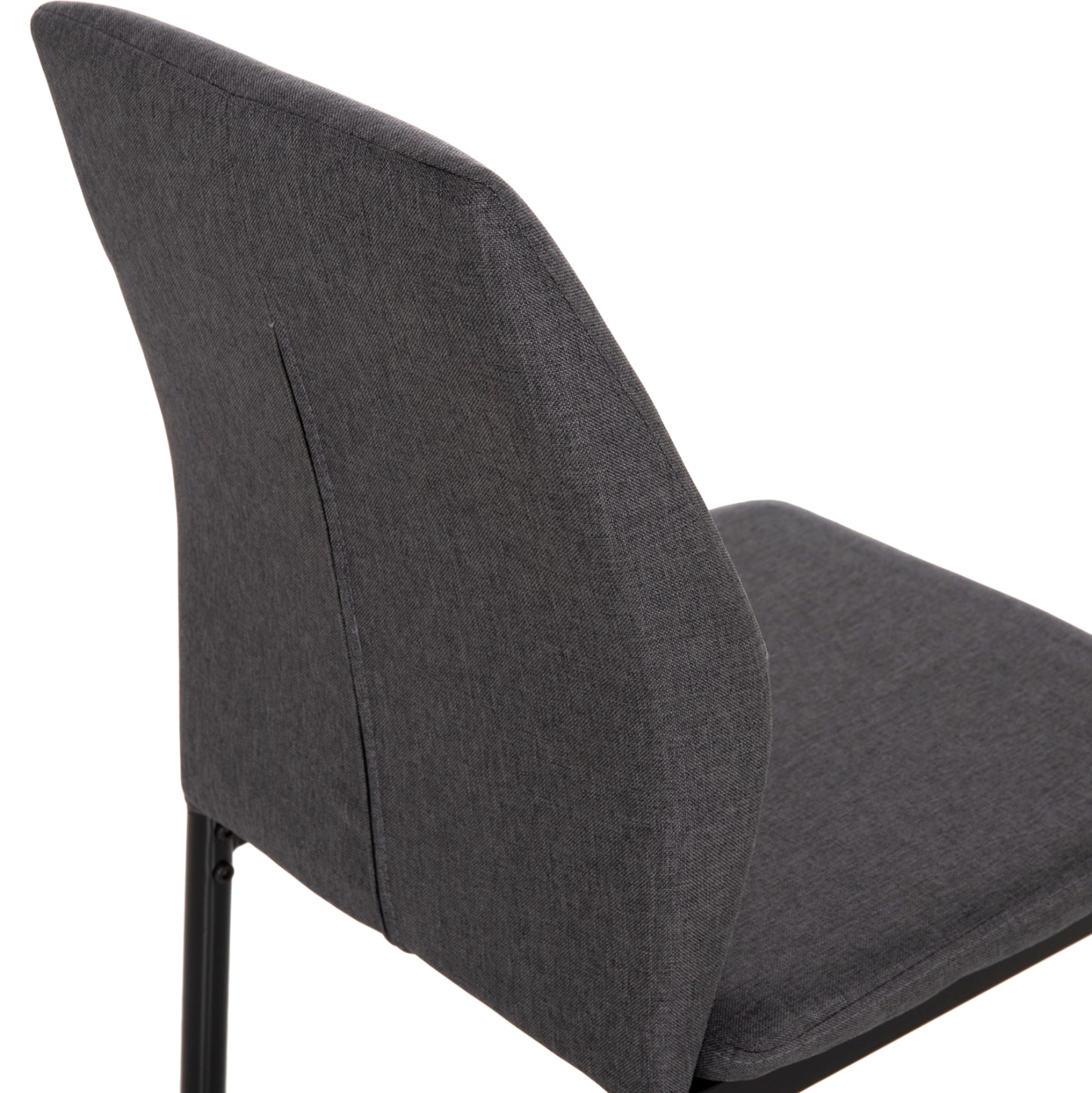 DINING CHAIR DIAZ HM18346.01 GREY FABRIC-METAL LEGS IN BLACK 41,5x52x87Hcm.