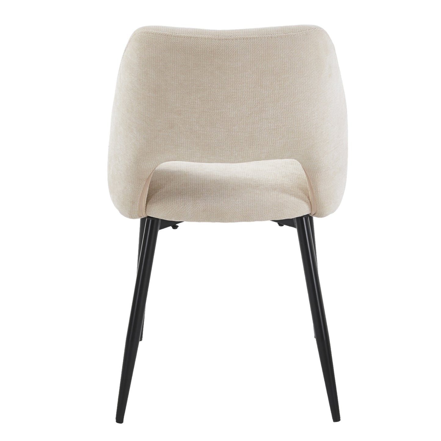 DINING CHAIR LAMETT HM18447.02 BEIGE FABRIC-METAL BLACK LEGS 51x58x82Hcm.