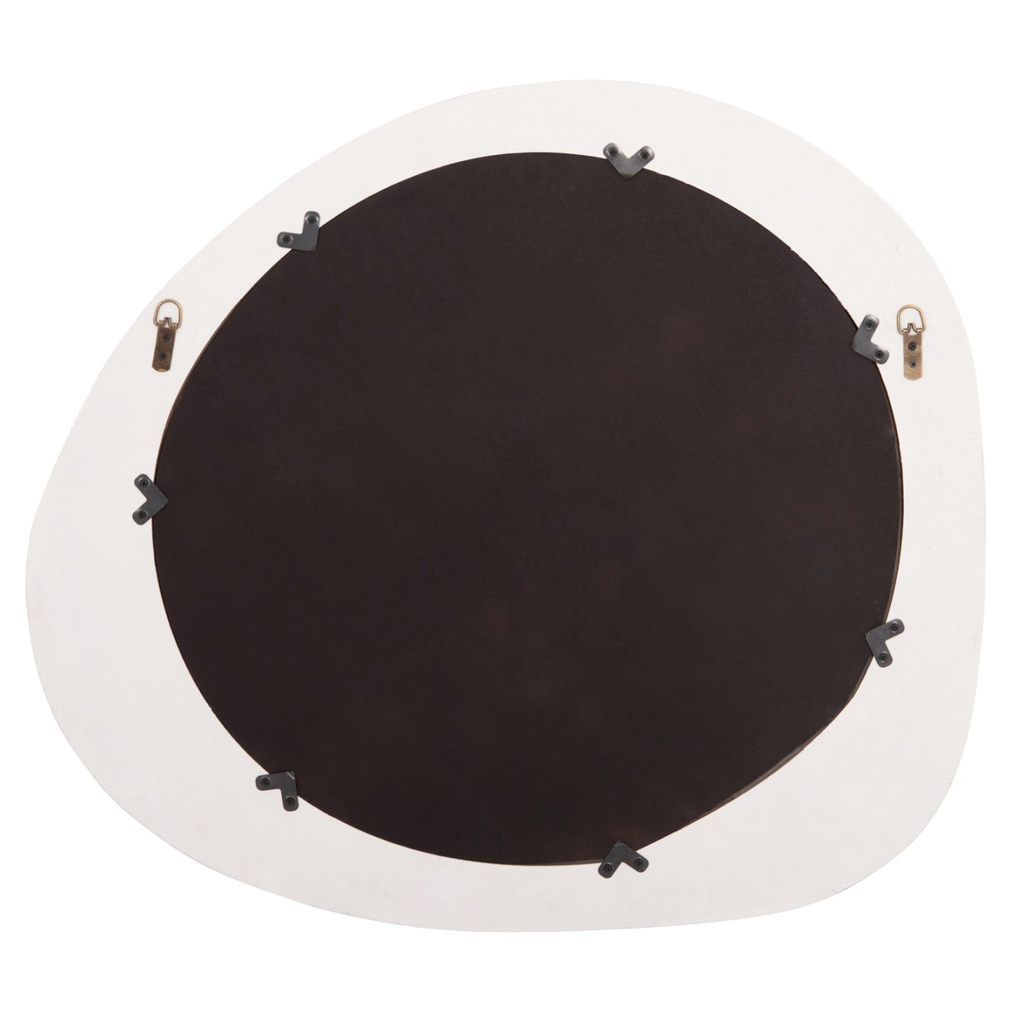WALL MIRROR OVAL SERIES SANTORINI HM4511 MDF IN OFF-WHITE 82x3,5x74Hcm.