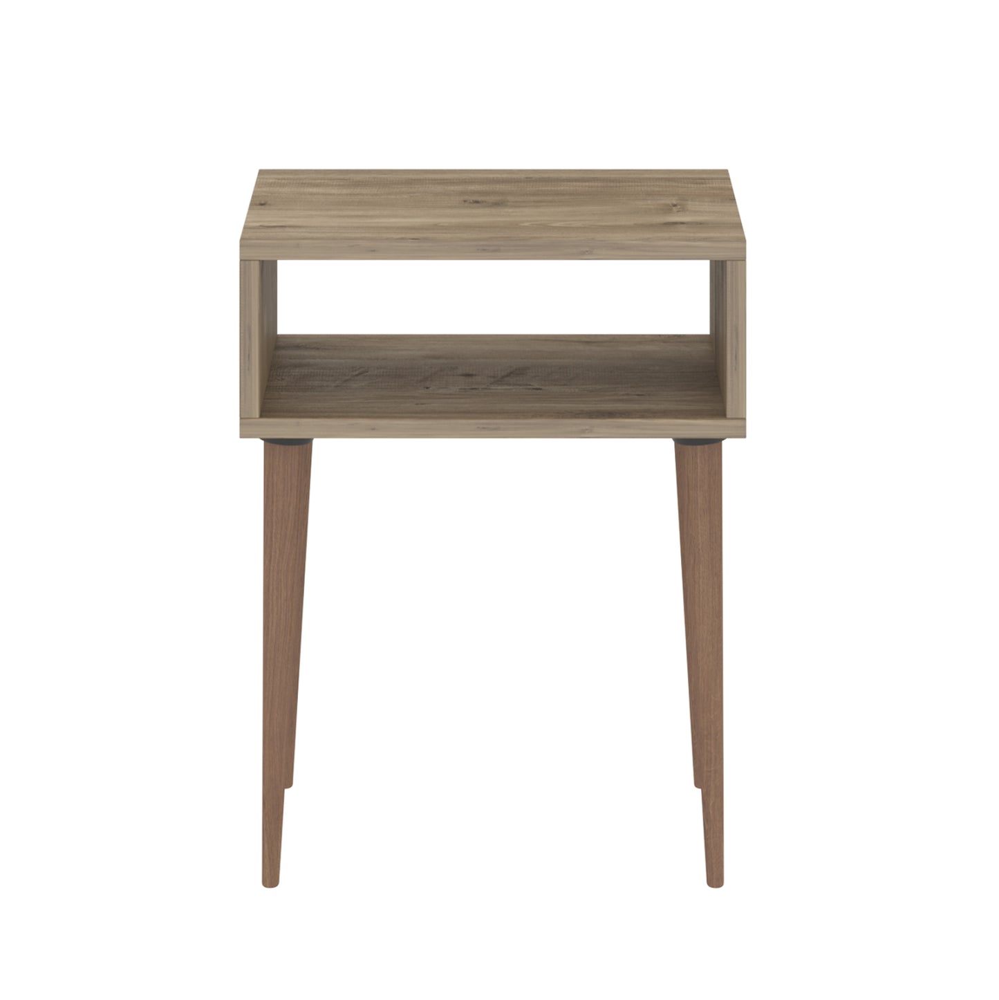 BEDSIDE STAND TODD HM18183.04 MELAMINE IN NATURAL OAK-LEGS IN NATURAL WOOD COLOR 45x30x58Hcm.