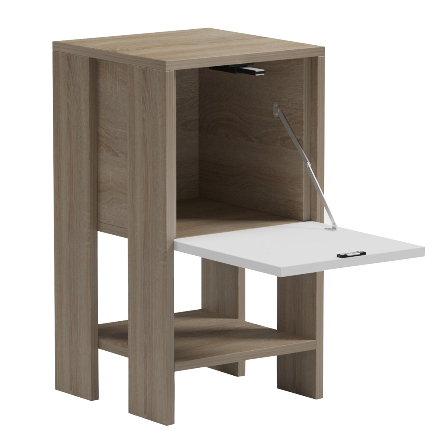 NIGHTSTAND ARGUS HM18378.11 MELAMINE IN WHITE/SONAMA 30x30x55Hcm.