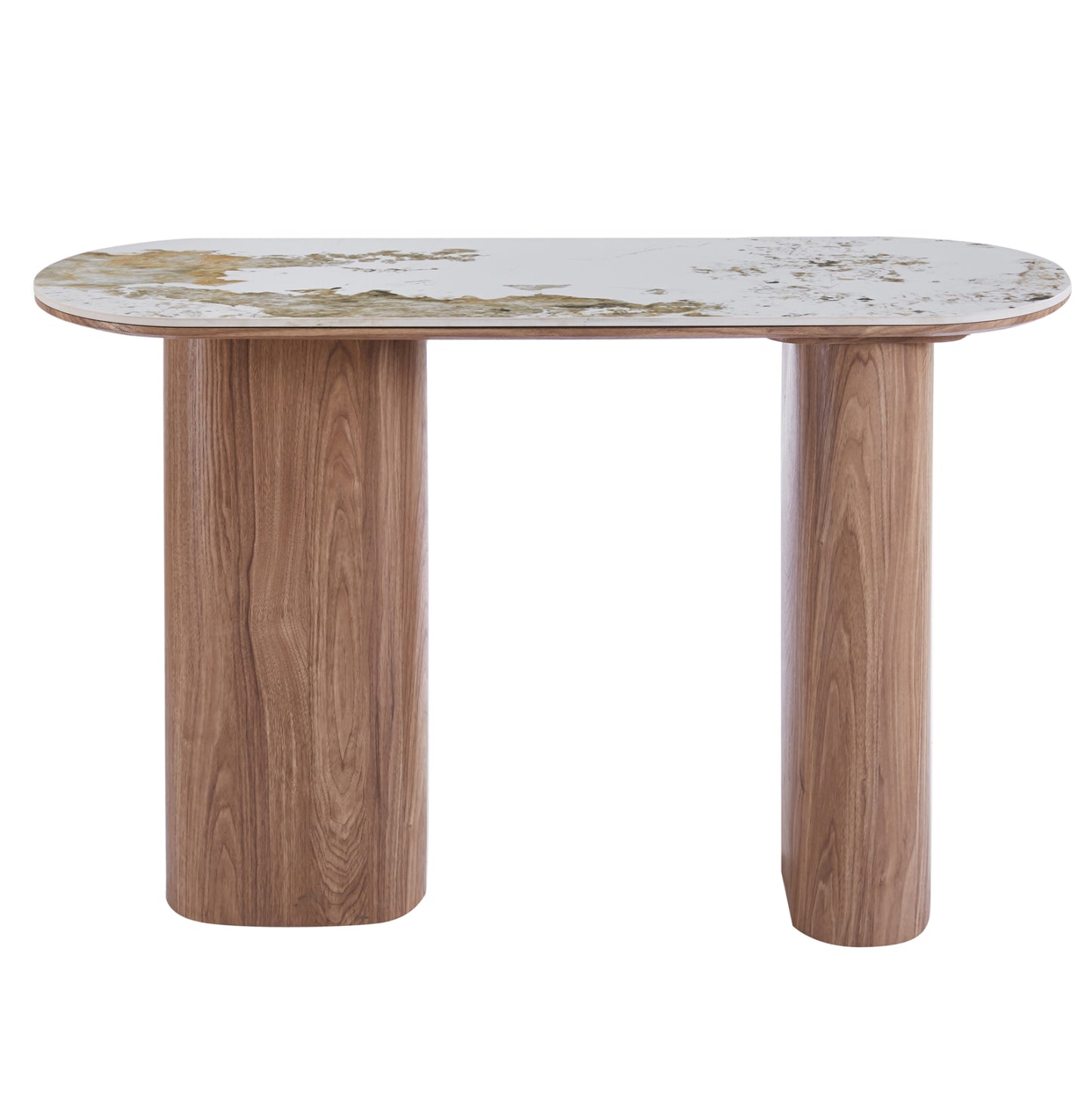 CONSOLE MARBLEX HM18446 CERAMIC TOP IN PANDORA COLOR--MDF LEGS IN WALNUT 120x40x76Hcm.