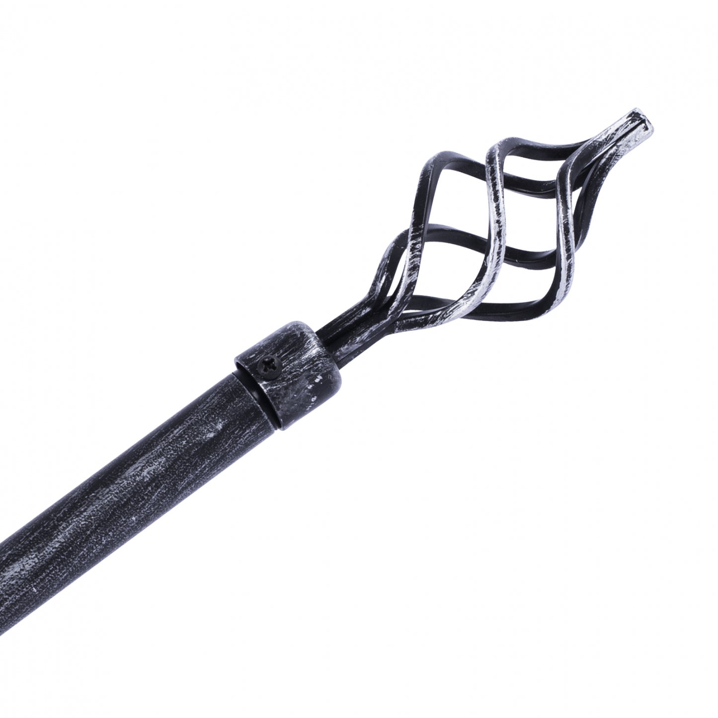 Curtain Rod 110-210cm HM11279.01 folding metallic BLACK SILVER Ε-0316