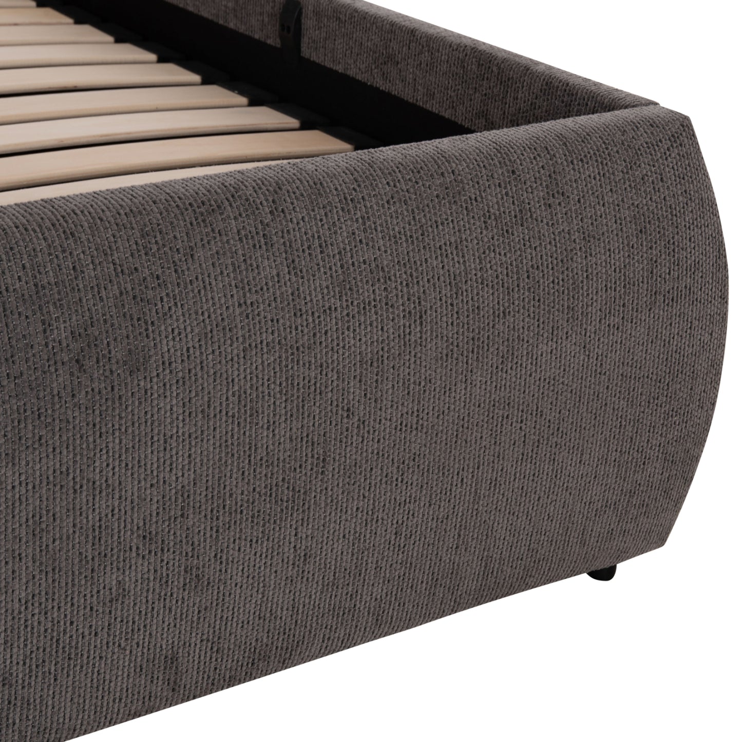 DOUBLE BED SANDRA HM732.01 GREY FABRIC & STORAGE SPACE--FOR MATTRESS 160x200cm.