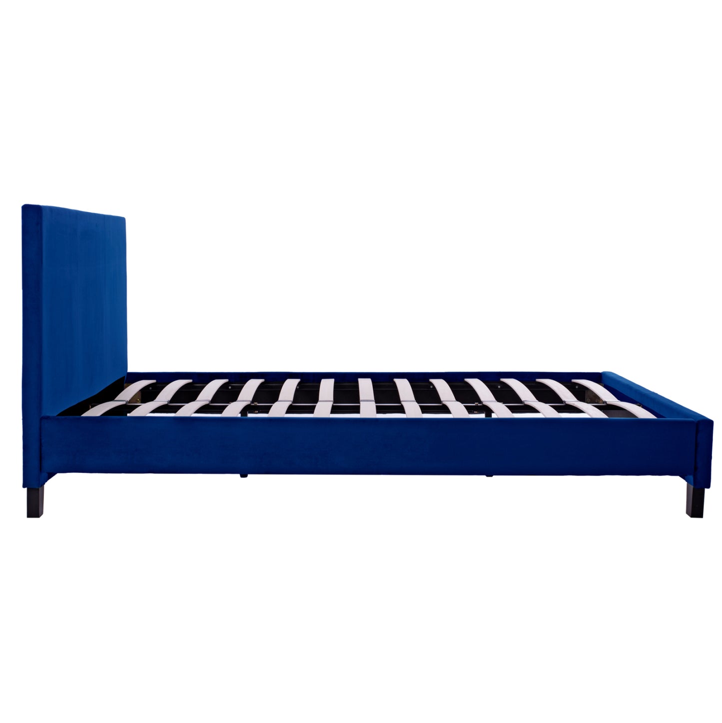 BED WITH MATTRESS BECCA HM21283.07 BLUE VELVET--FOR MATTRESS 150x200cm