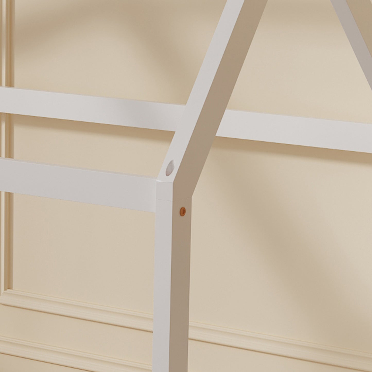 BED FOR KIDS PEPE HM678.03 t.MONTESSORI SOLID PINE WOOD IN WHITE- 140x70cm.