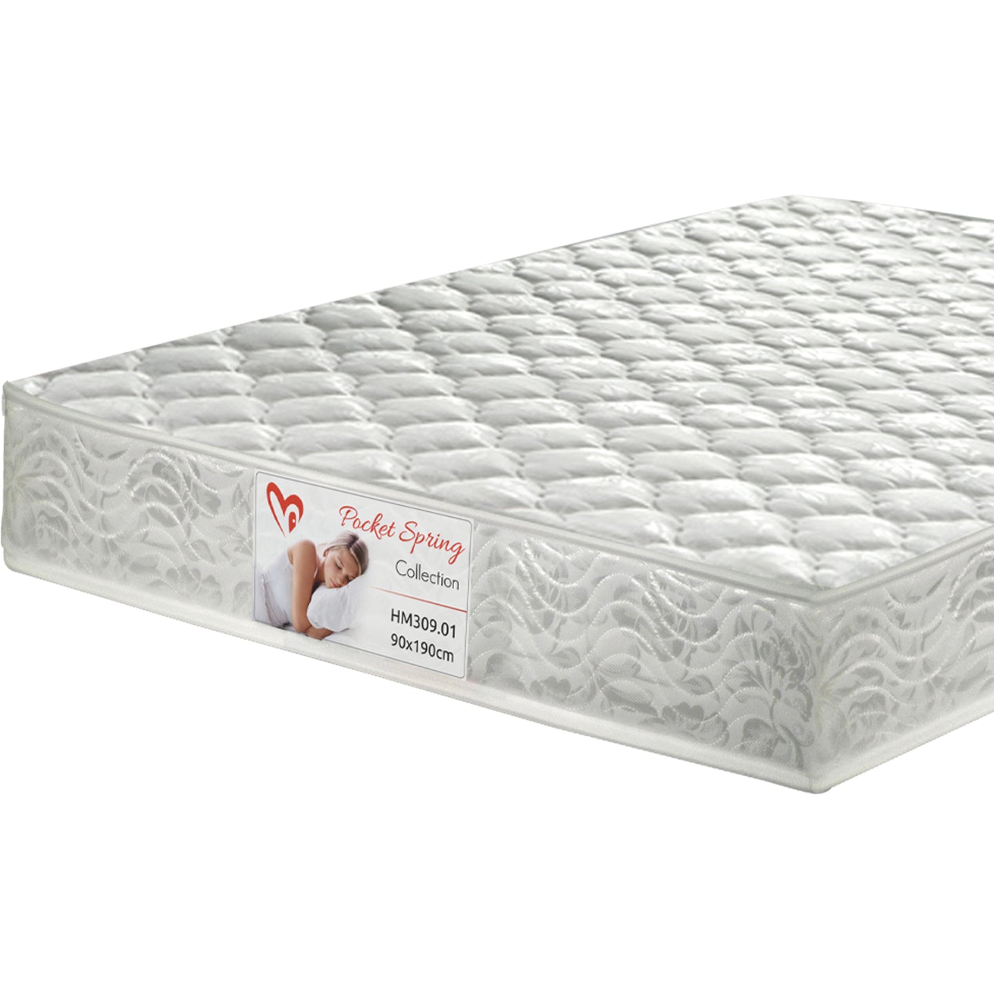 BED WITH MATTRESS HOUSER HM21315 PINE WOOD IN NATURAL COLOR--MATTRESS 90x190cm