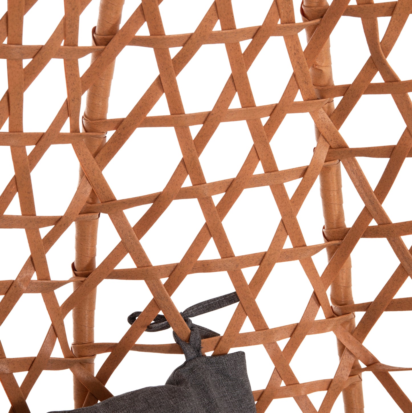HANGING NEST NESTA HM6468.05 BLACK METAL (STEEL)--BROWN P.E.RATTAN 100x100x190Hcm.