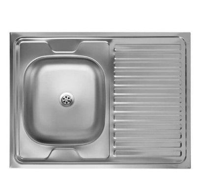 SINK WITH 1 BOWL HM18319 STAINLESS STEEL- SILVER INOX 80x60x16.5Hcm.