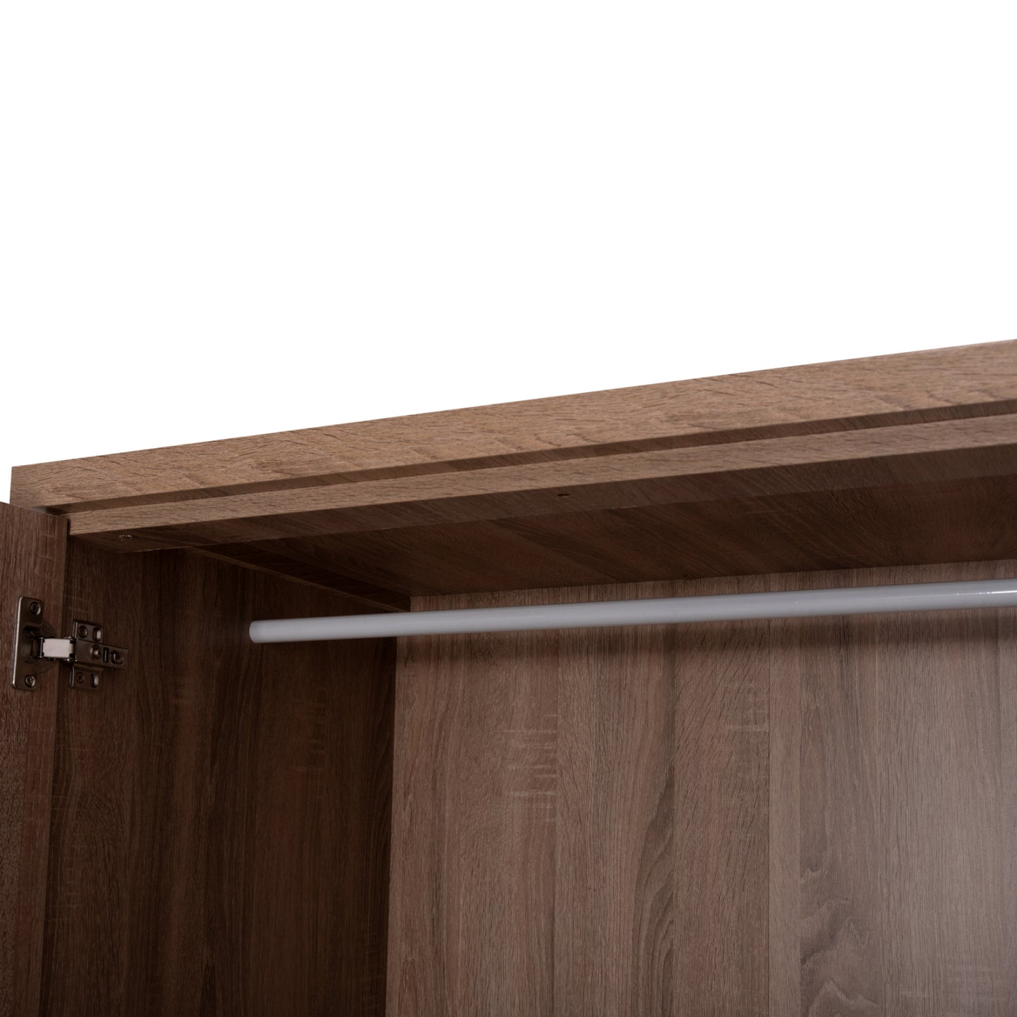 WARDROBE WITH MIRROR & SHELVES JARRY HM2485.11 MELAMINE IN SONAMA OAK 119x48x183Hcm.