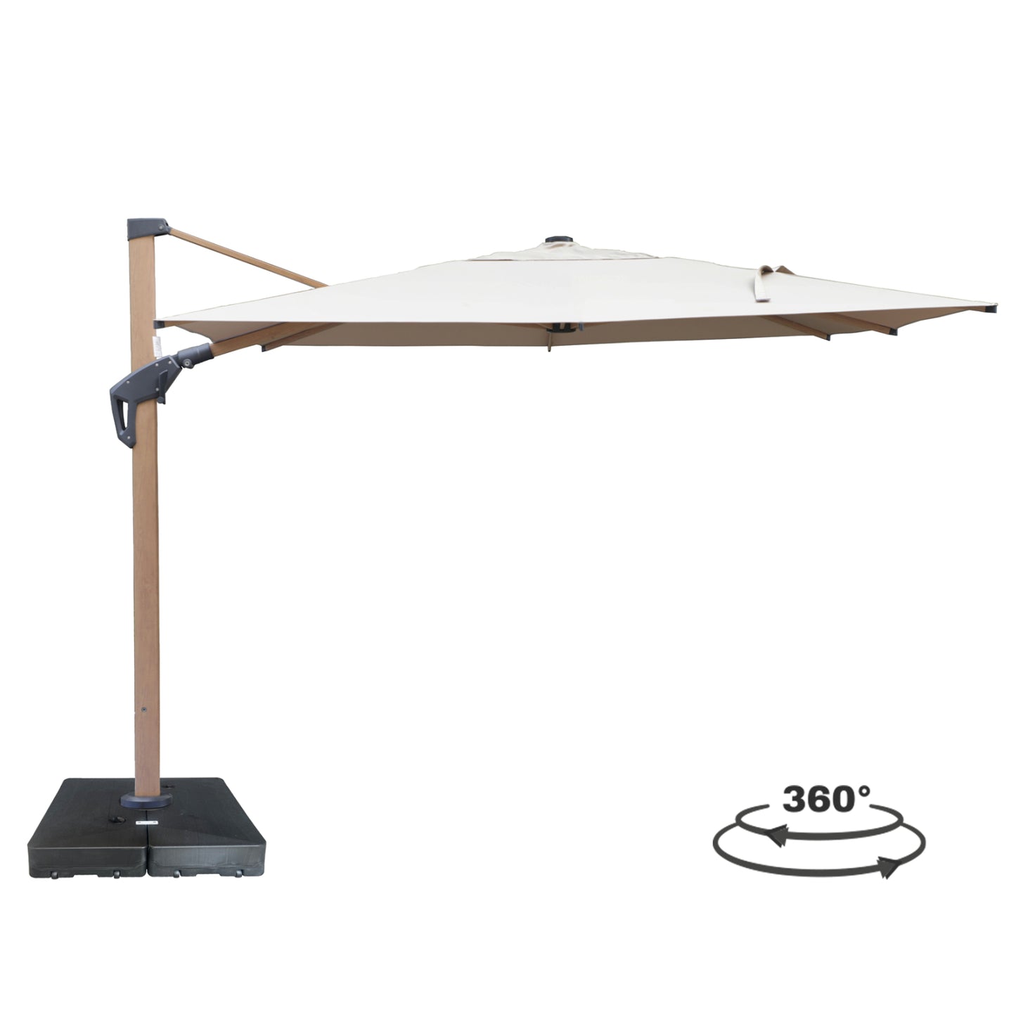 UMBRELLA WITH GROUND WATER BASE JAVANTE HM10722.02 HEAT TRANSFER ALUMINUM--BEIGE SHADE 3x3x2.76Hm