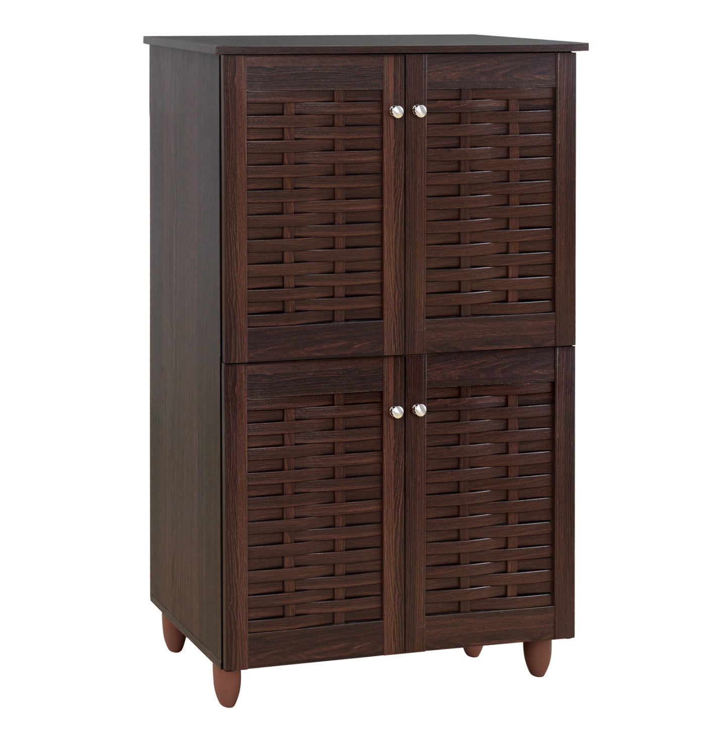 Shoe Cabinet Wooden 4 doors HM2210.01 Wenge 77x34x123