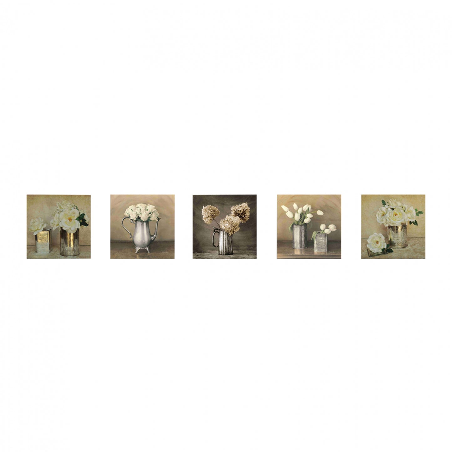 CANVAS FIVE PIECES MDF ROMANTIC FLOWERS HM7205.02 75X0,3X15 cm
