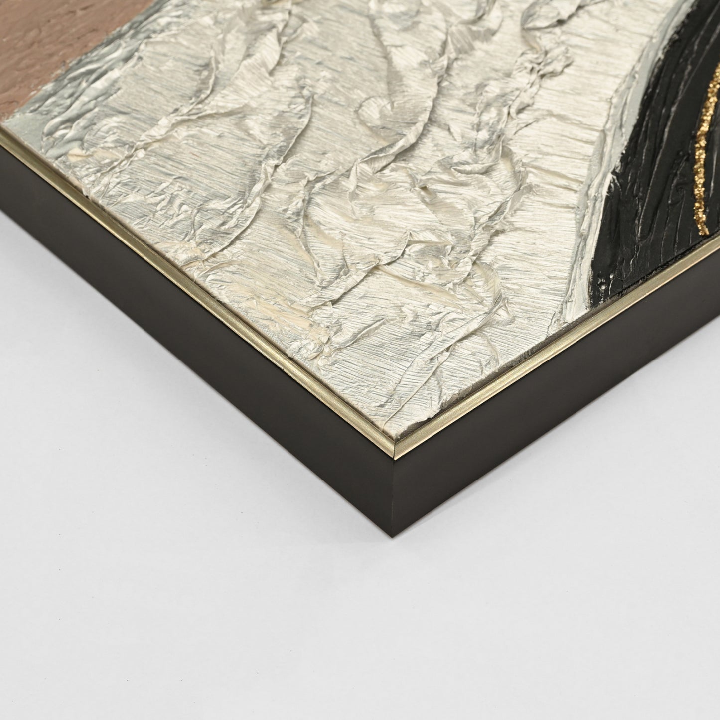 WALL PAINTING ABSTRACT HM4552.02 BEIGE PS FRAME-CANVAS-HANDMADE 152x4.5x52Hcm.