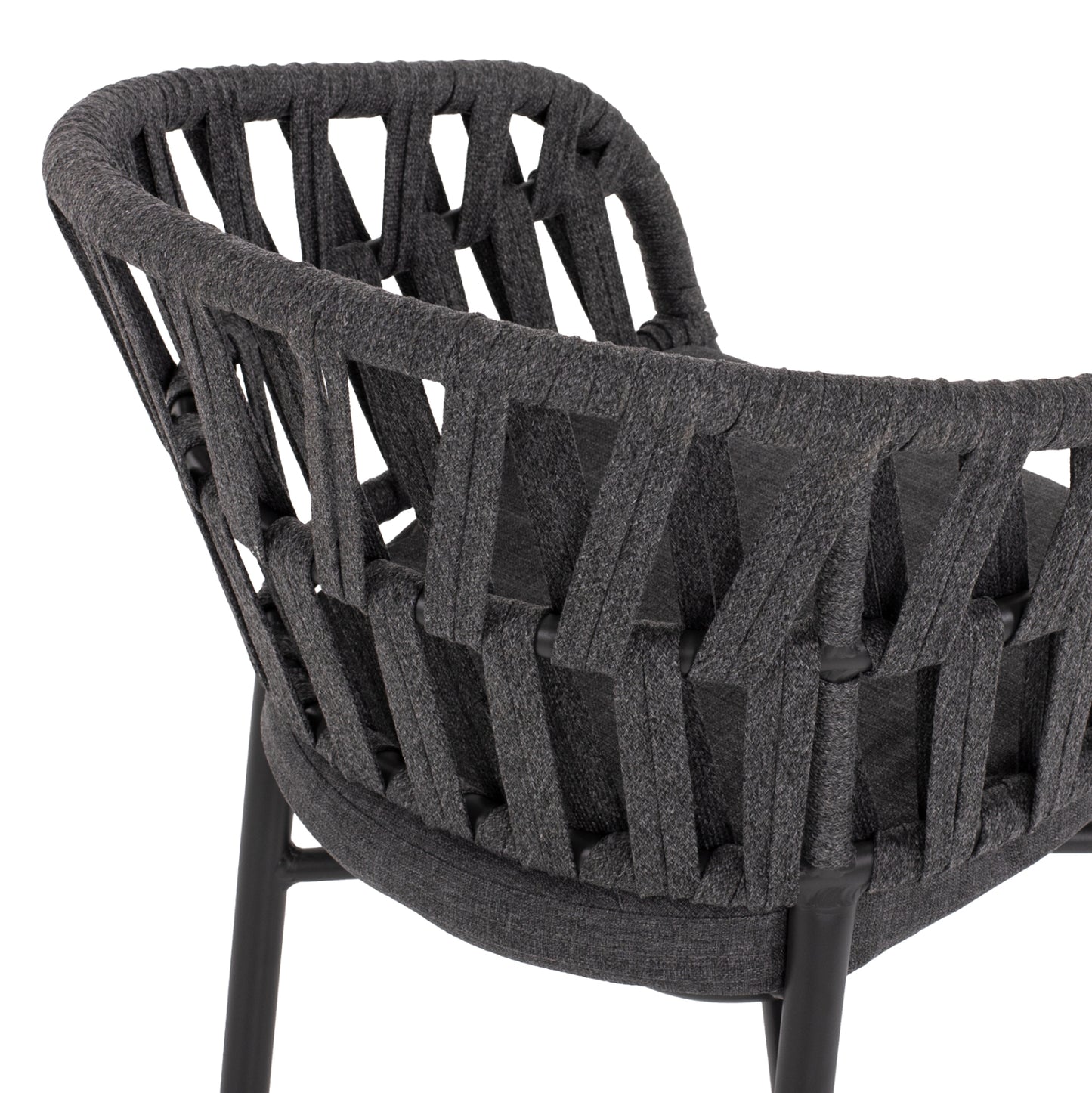 ARMCHAIR ALUMINUM DARK GREY WITH ROPE DARK GREY HM5857.01 57x56x78Η cm.