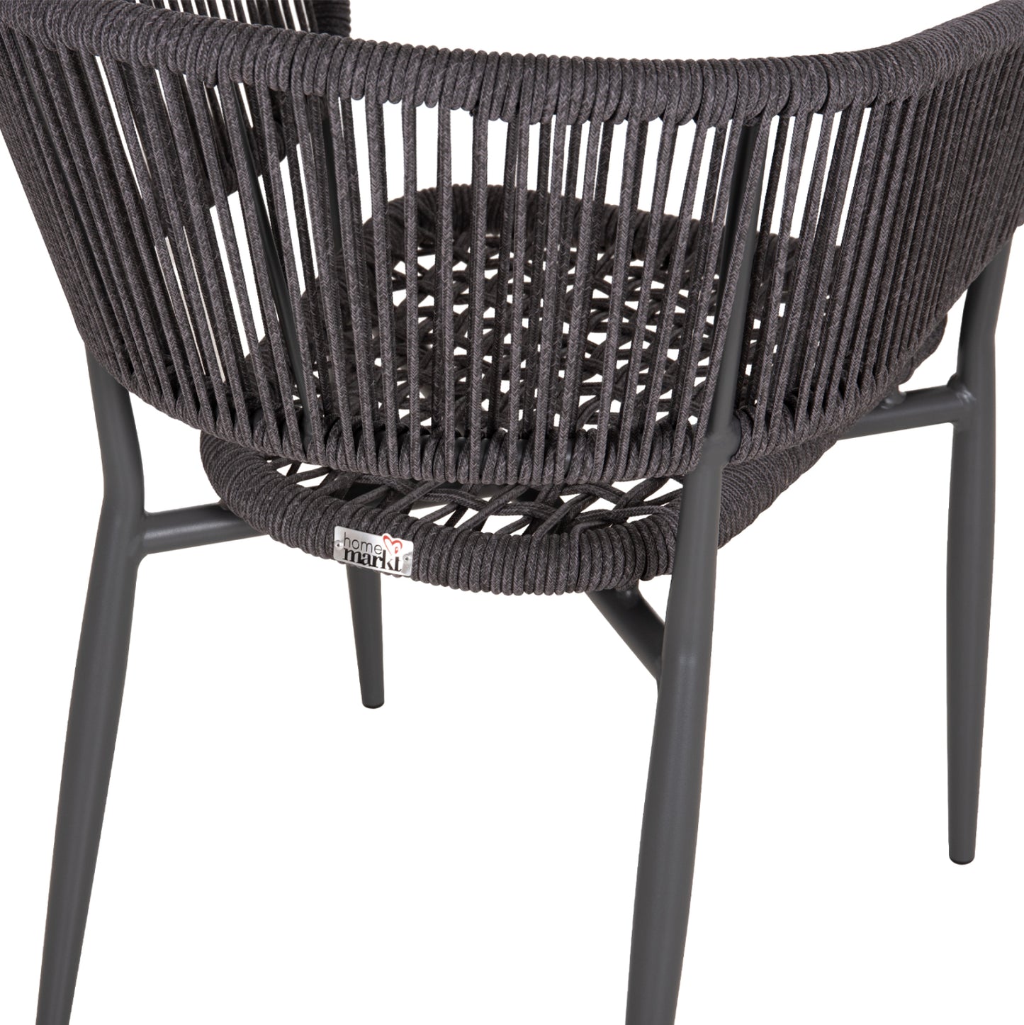 DINING CHAIR EULO HM5783.21 ALUMINUM & ΤWISTED RATTAN IN GREY 57x63x77Hcm.