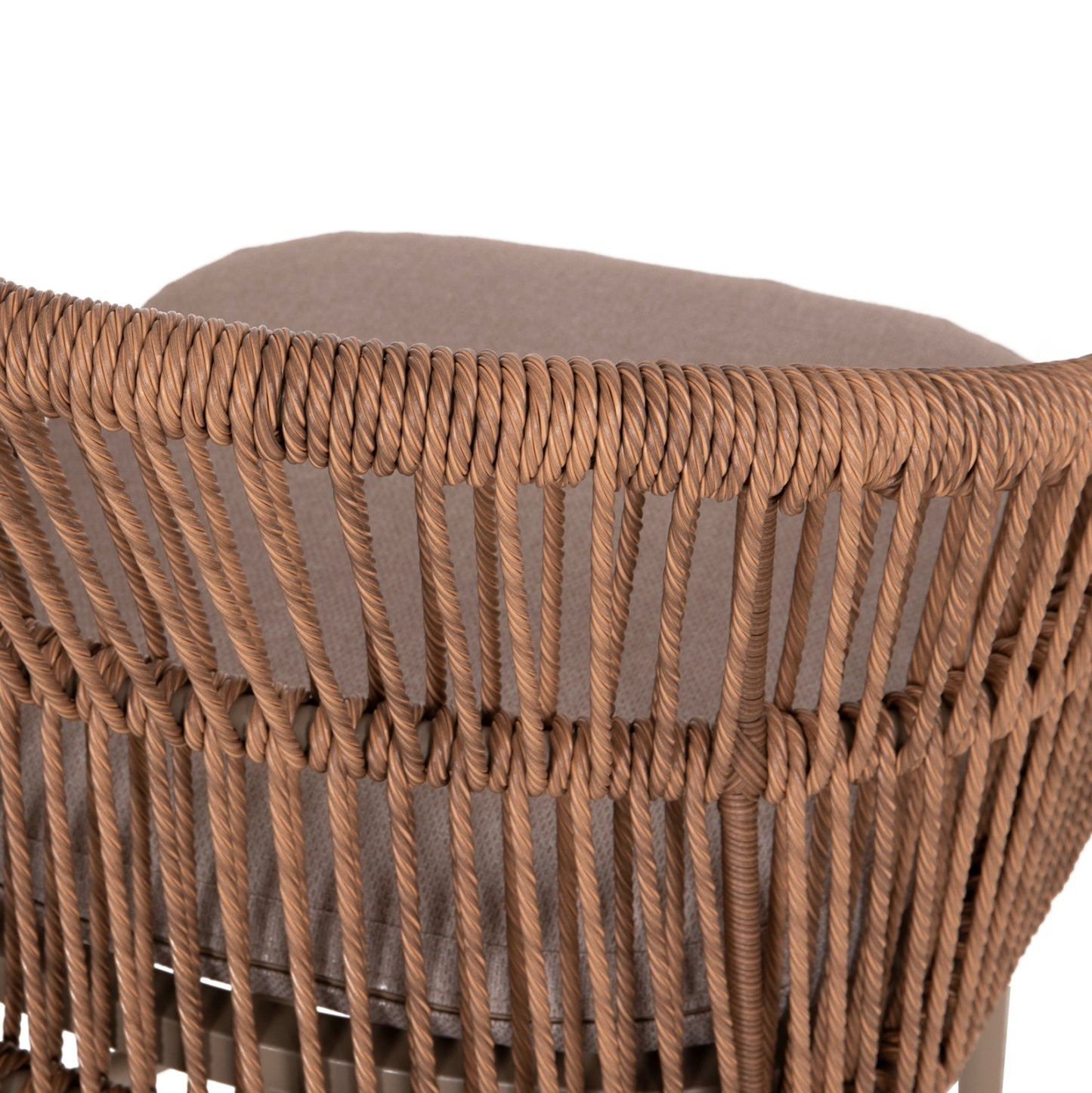ALUMINUM DINING CHAIR ORIN HM6265.03 CAPPUCCINO FRAME-P.E. RATTAN IN NATURAL 58x61x75Hcm.
