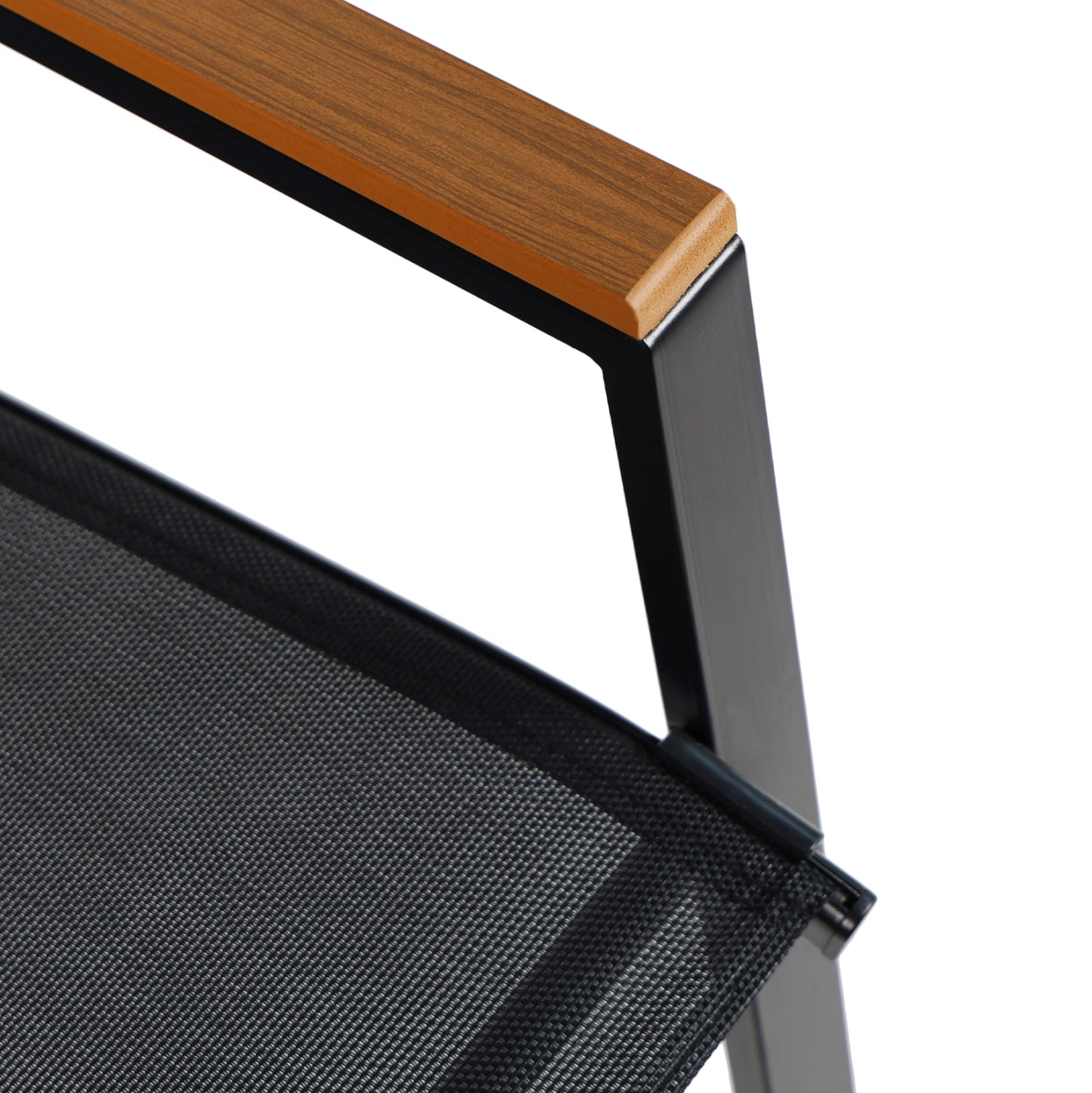 OUTDOOR ARMCHAIR LEONE HM6429.03 BLACK METAL FRAME--BLACK TEXTILENE 55x68x90Hcm.