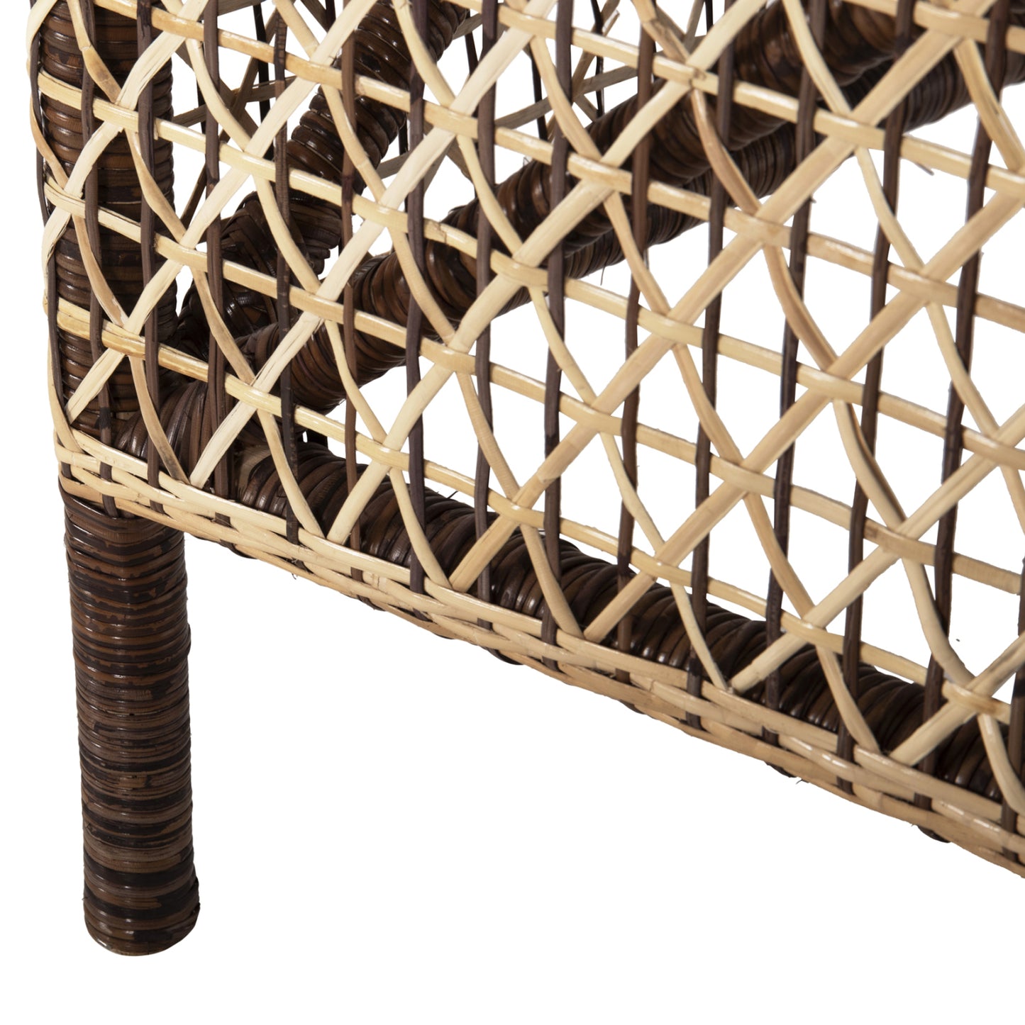 ARMCHAIR OUTDOOR SILMAR HM6111 BROWN-NATURAL RATTAN-CUSHIONS BROWN 82x76x85Hcm.