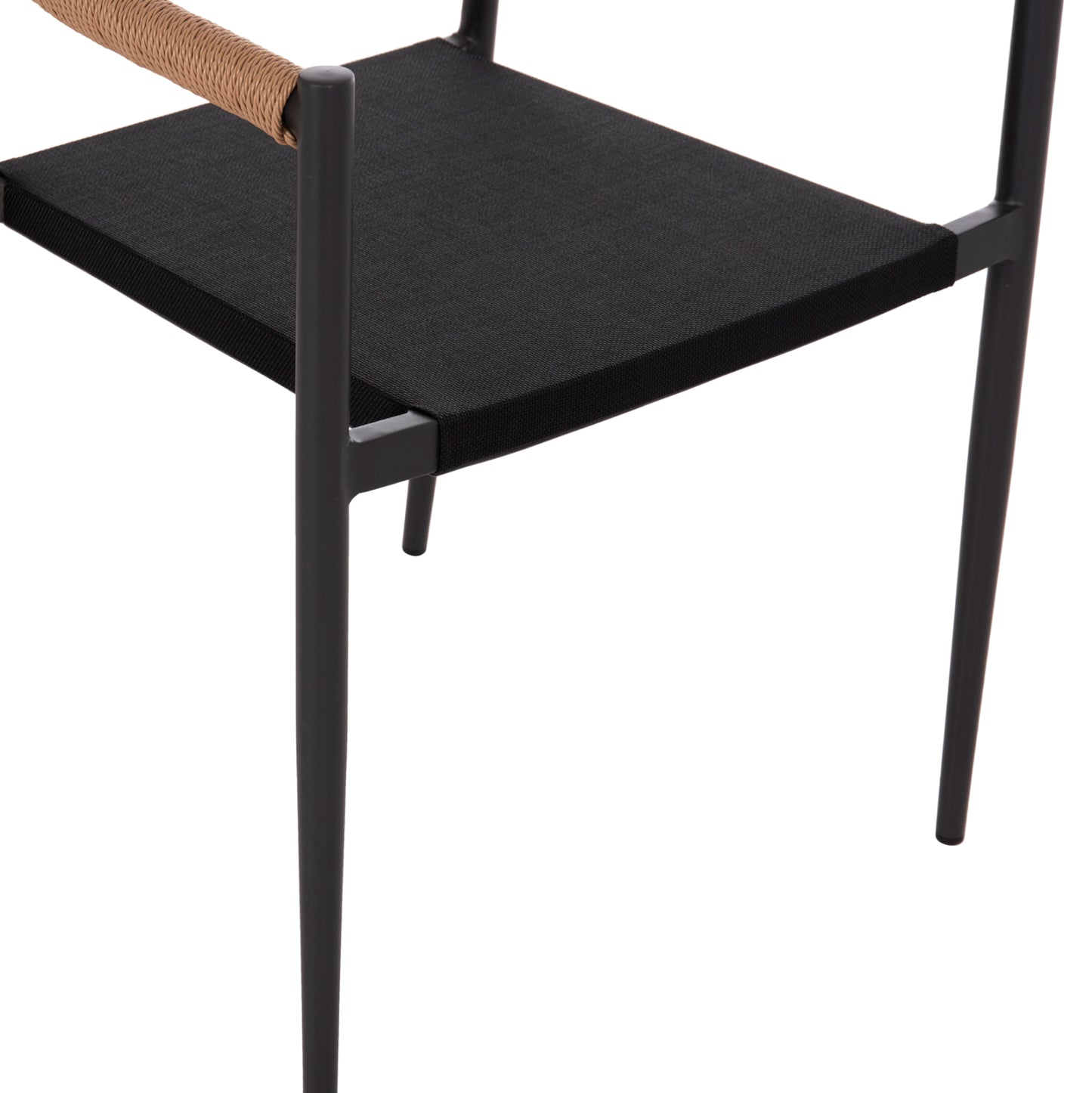 OUTDOOR DINING CHAIR BERG HM6284.02 ALUMINUM & TEXTILENE IN DARK GREY--P.E.TWISTED RATTAN 55x56x79Hcm.