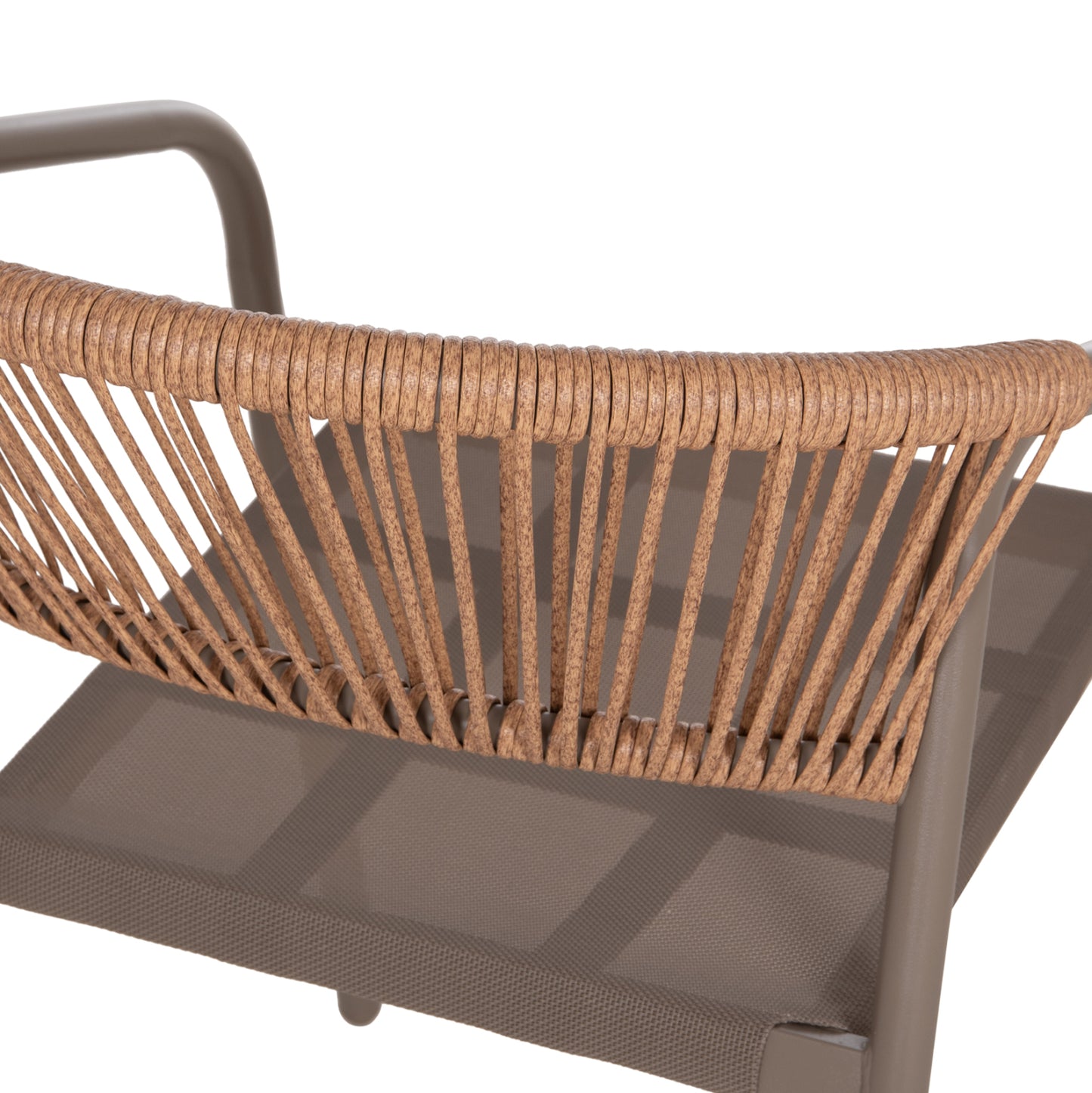 OUTDOOR ARMCHAIR HOMAN HM6430.04 METAL FRAME & TEXTILENE IN CHAMPAGNE--BEIGE P.E.RATTAN 53x58x75H