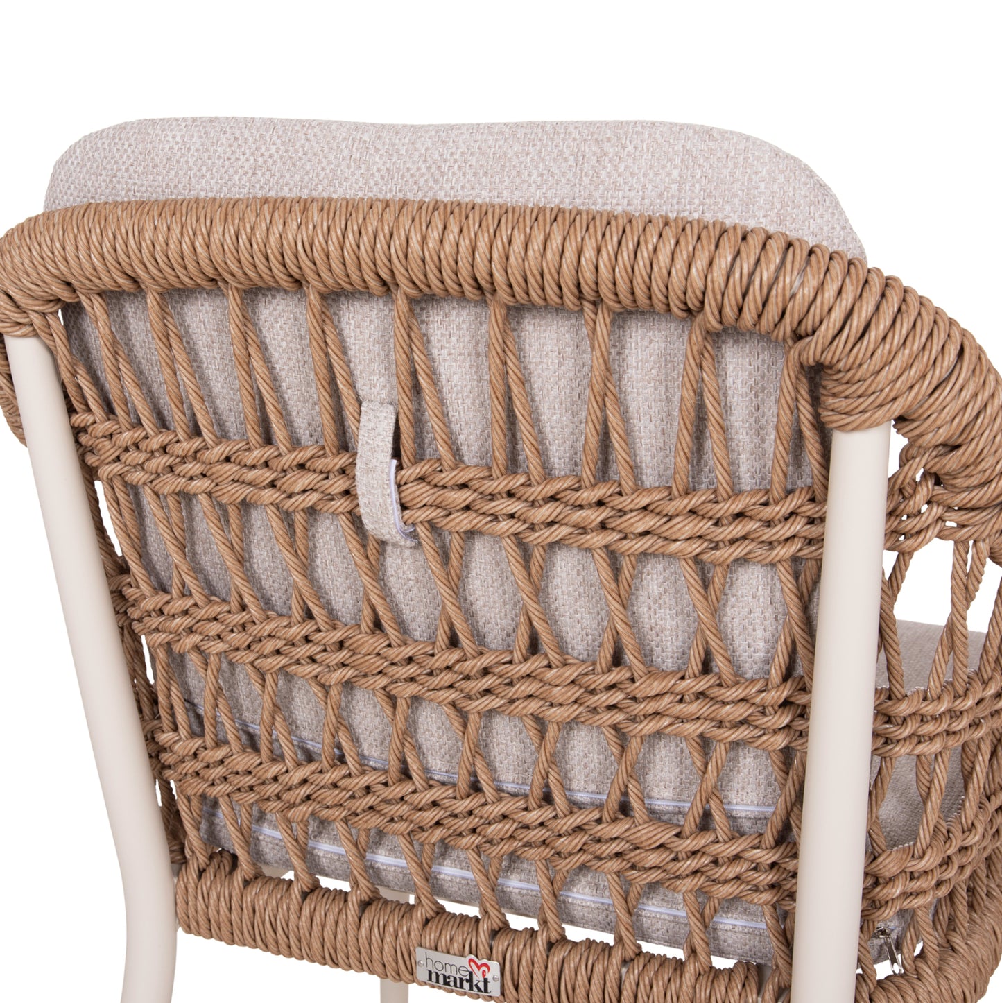 DINING CHAIR BOXER HM6556.02 ALUMINUM & OLEFIN IN BEIGE--TWIST WICKER 58x60x80Hcm.