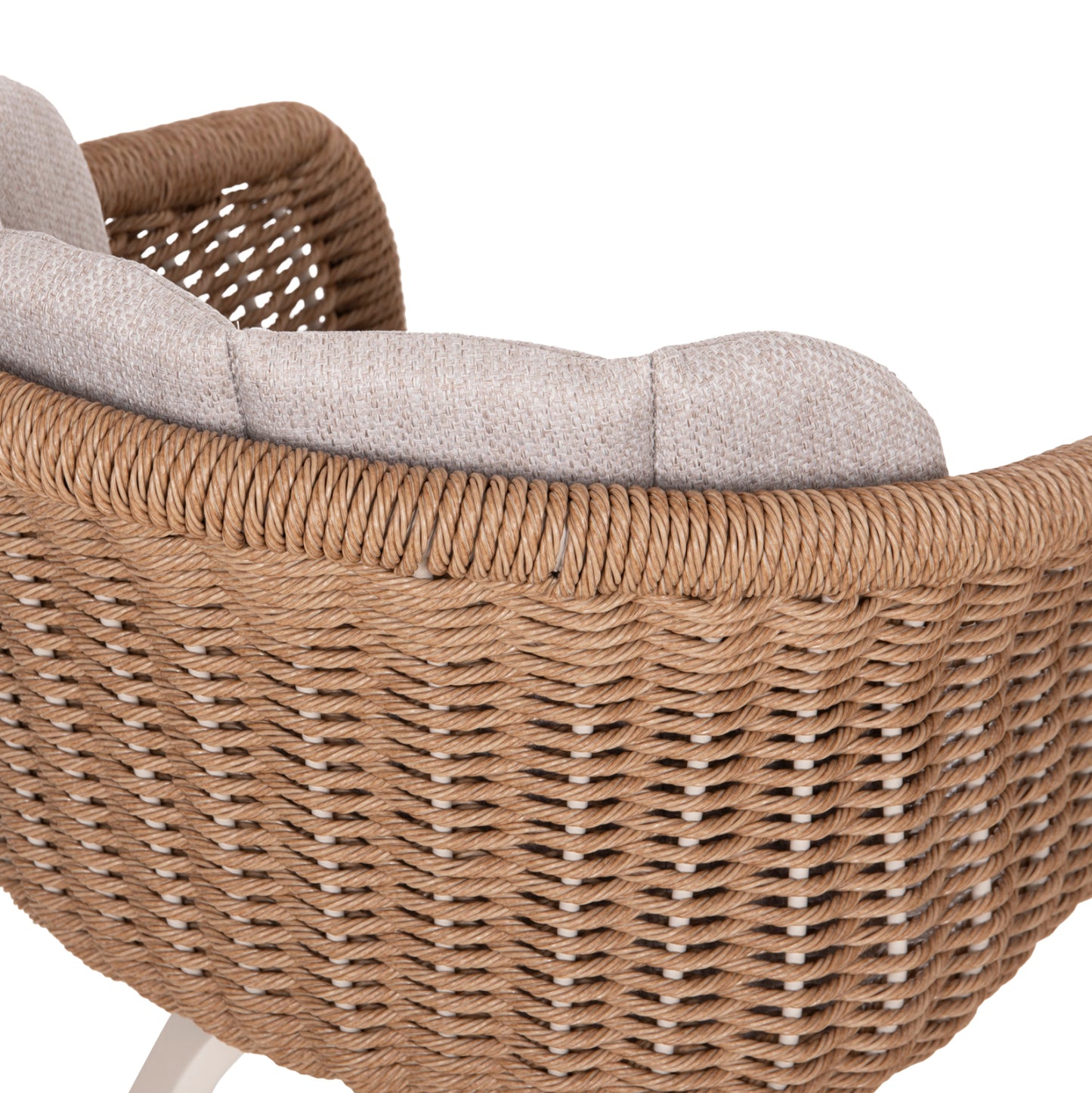 DINING CHAIR VICTUS HM6559.02 ALUMINUM & OLEFIN IN BEIGE--TWIST WICKER 60x62x76Hcm.