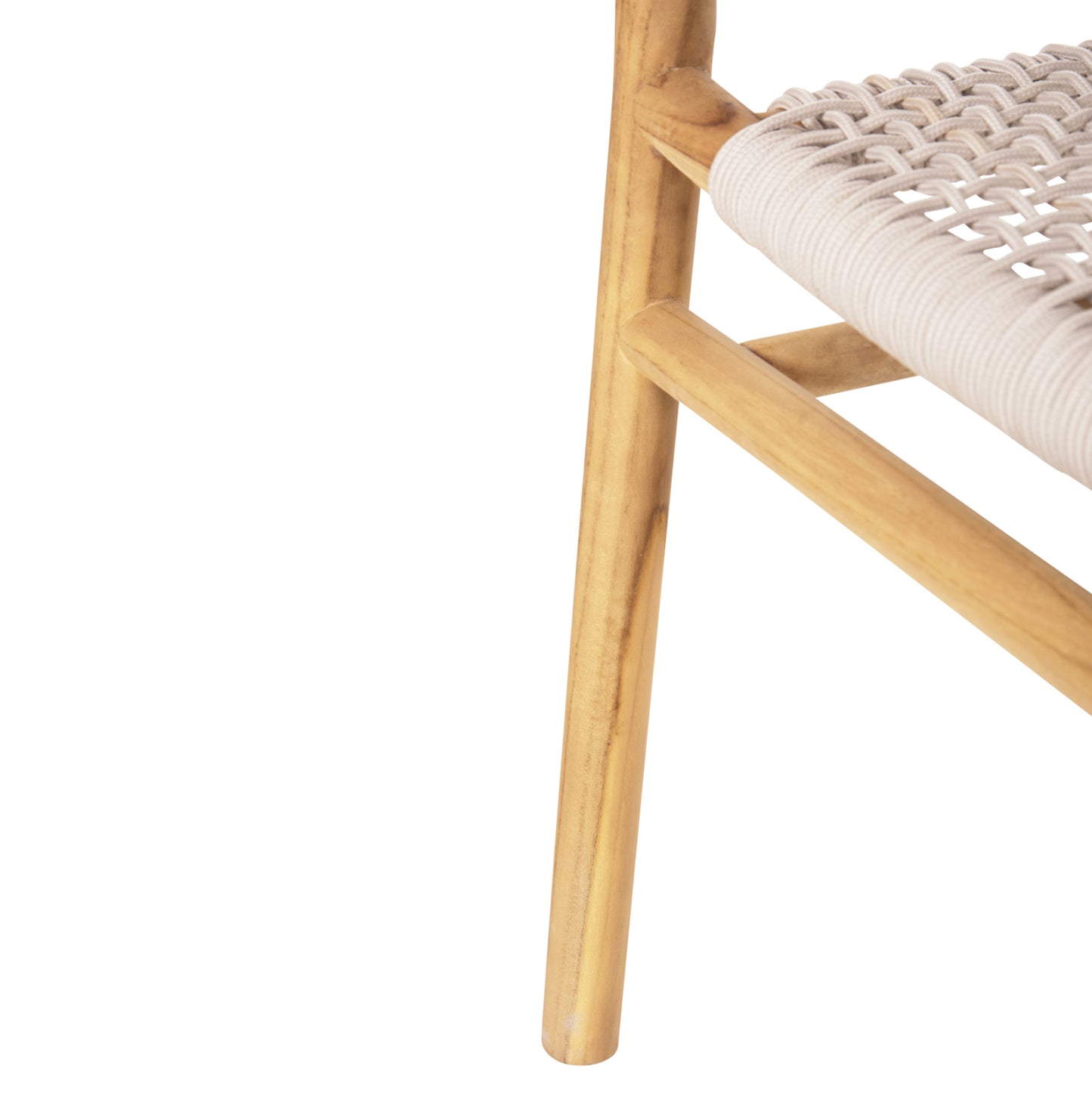 DINING ARMCHAIR IRVING HM9763 TEAK WOOD IN NATURAL COLOR AND BEIGE ROPE 60x55x78Hcm.
