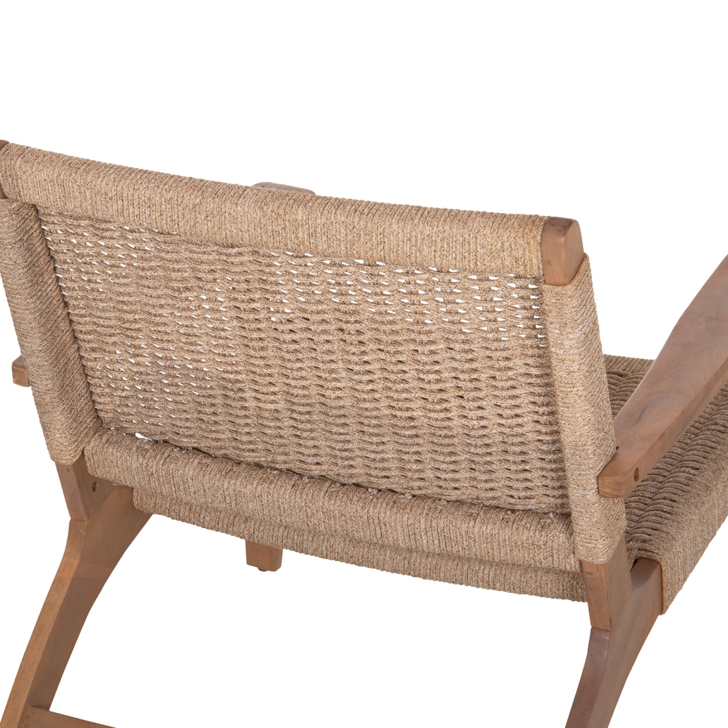 LOUNGE ARMCHAIR MONTER HM6241.01 ACACIA WOOD IN NATURAL--BEIGE ROPE 63.5x60x69Hcm.