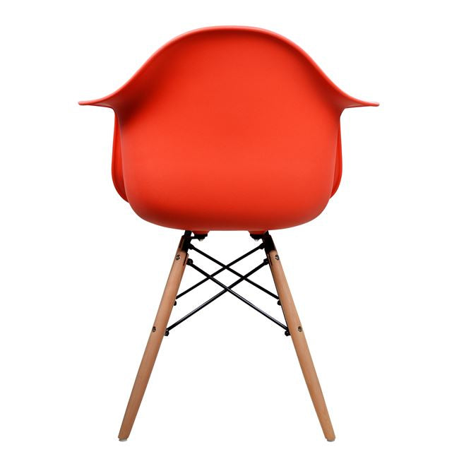 Armchair with wooden legs and red seat Mirto HM005.04 64x60x81 cm