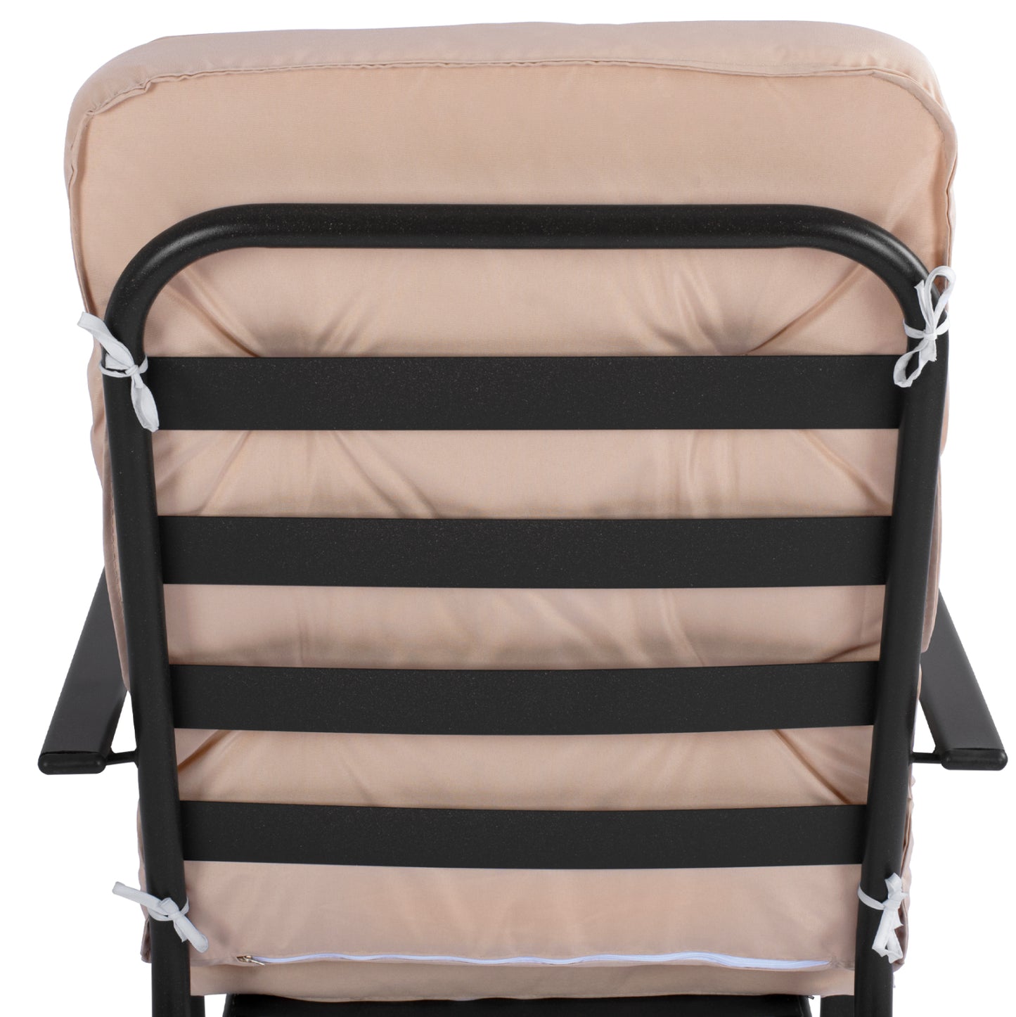 Metallic armchair Endika HM5680.02 in brown color with beige pillow 60x71x105cm