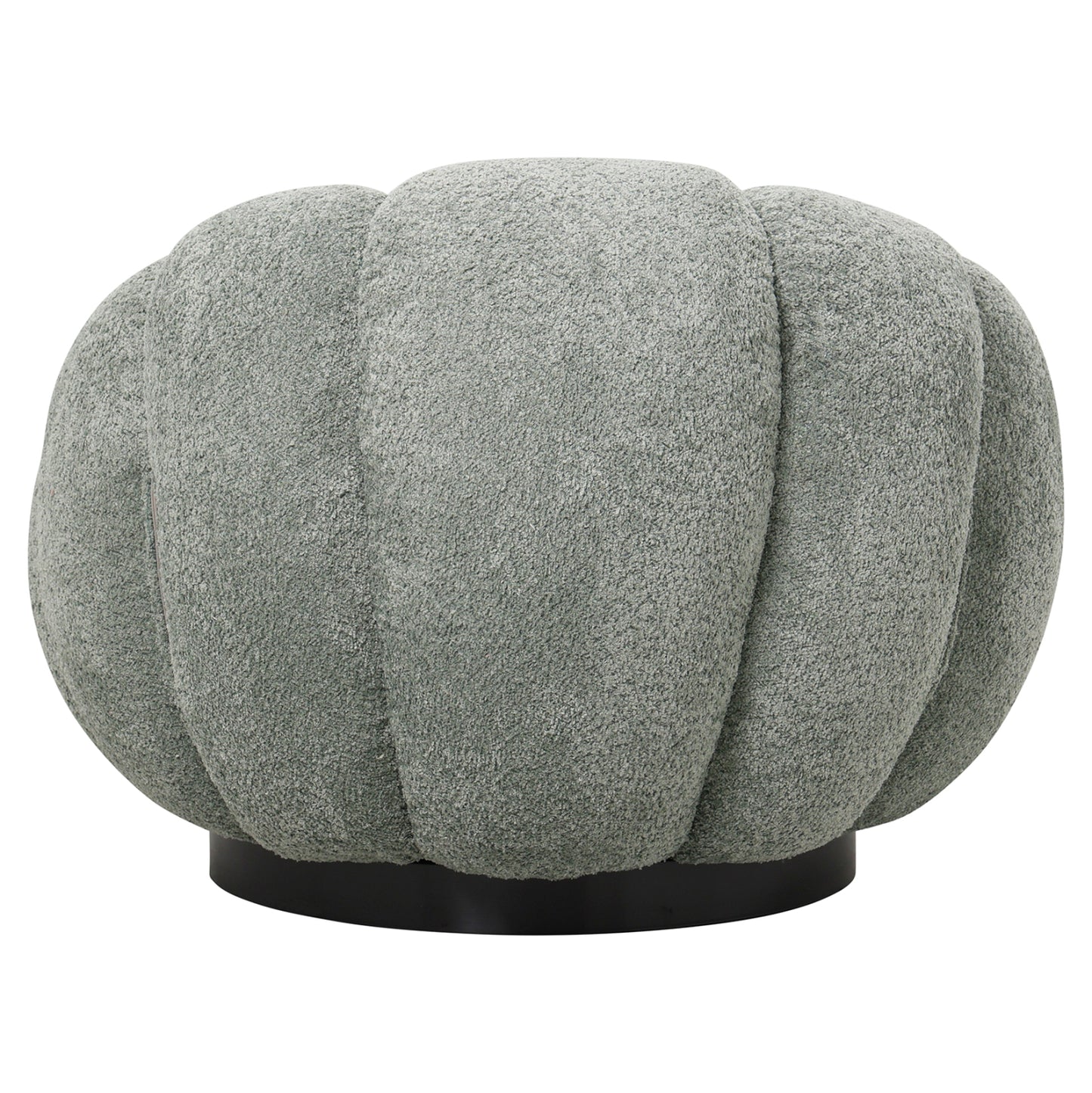 ARMCHAIR SWIVEL GRYMM HM9601.05 PISTACHIO GREEN BOUCLE-BLACK METAL BASE 95x92x68Hcm.