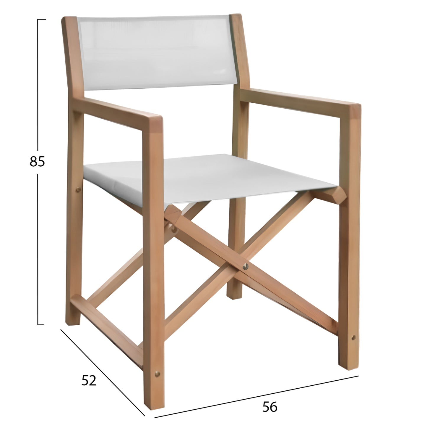 DIRECTOR'S CHAIR SOUL HM6524.02 ACACIA WOOD IN NATURAL--ECRU TEXTILENE 56x52x85Hcm.