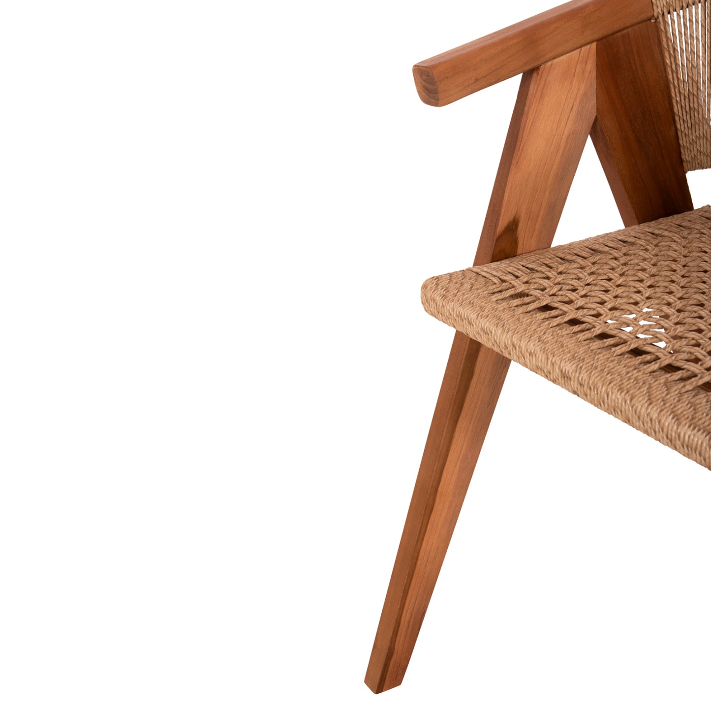 DINING CHAIR BRANN HM18238 TEAK WOOD IN NATURAL-SYNTHETIC ROPE 60x67x76Hcm.