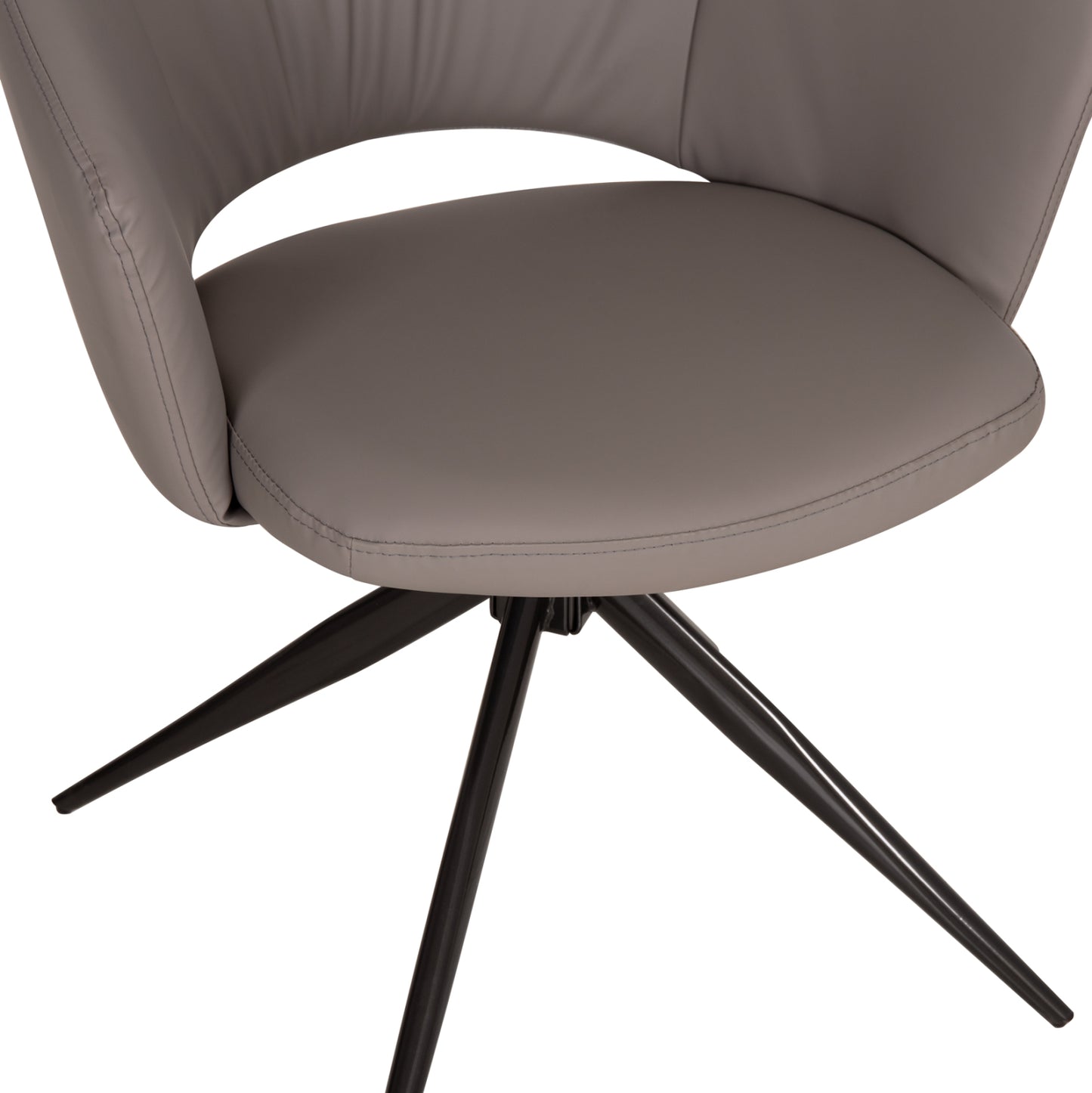 DINING CHAIR ANNEL HM18413.01 PU LEATHER IN GREY--BLACK METAL LEGS 63x63x74Hcm