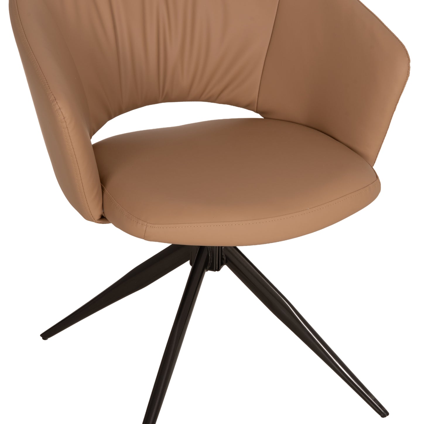 DINING CHAIR ANNEL HM18413.02 PU LEATHER IN MOCHA (LATTE)--BLACK METAL LEGS 63x63x74Hcm