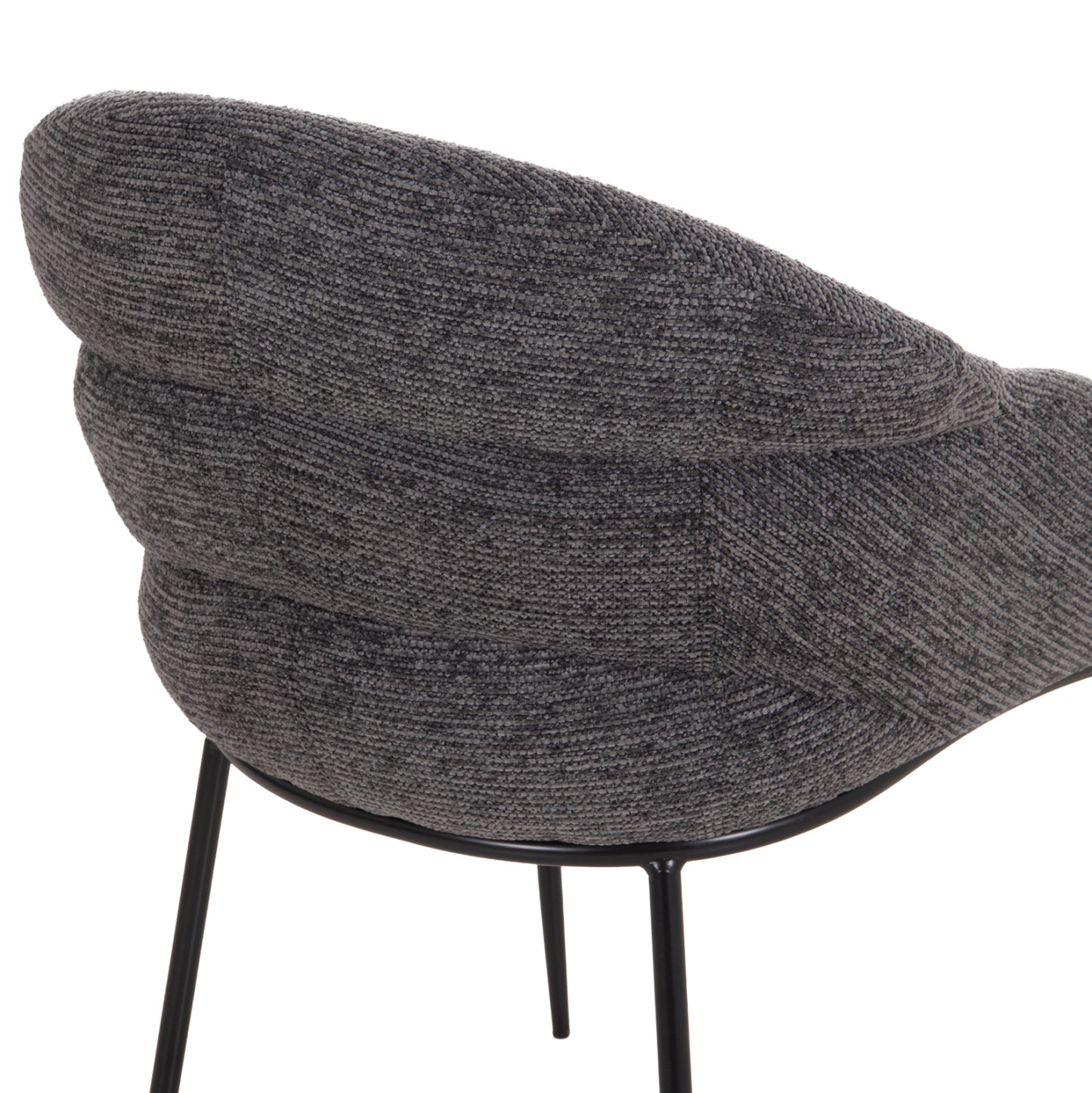 DINING CHAIR DRENNY HM18424.01 GREY FABRIC-METAL BLACK LEGS 62x63x85Hcm.