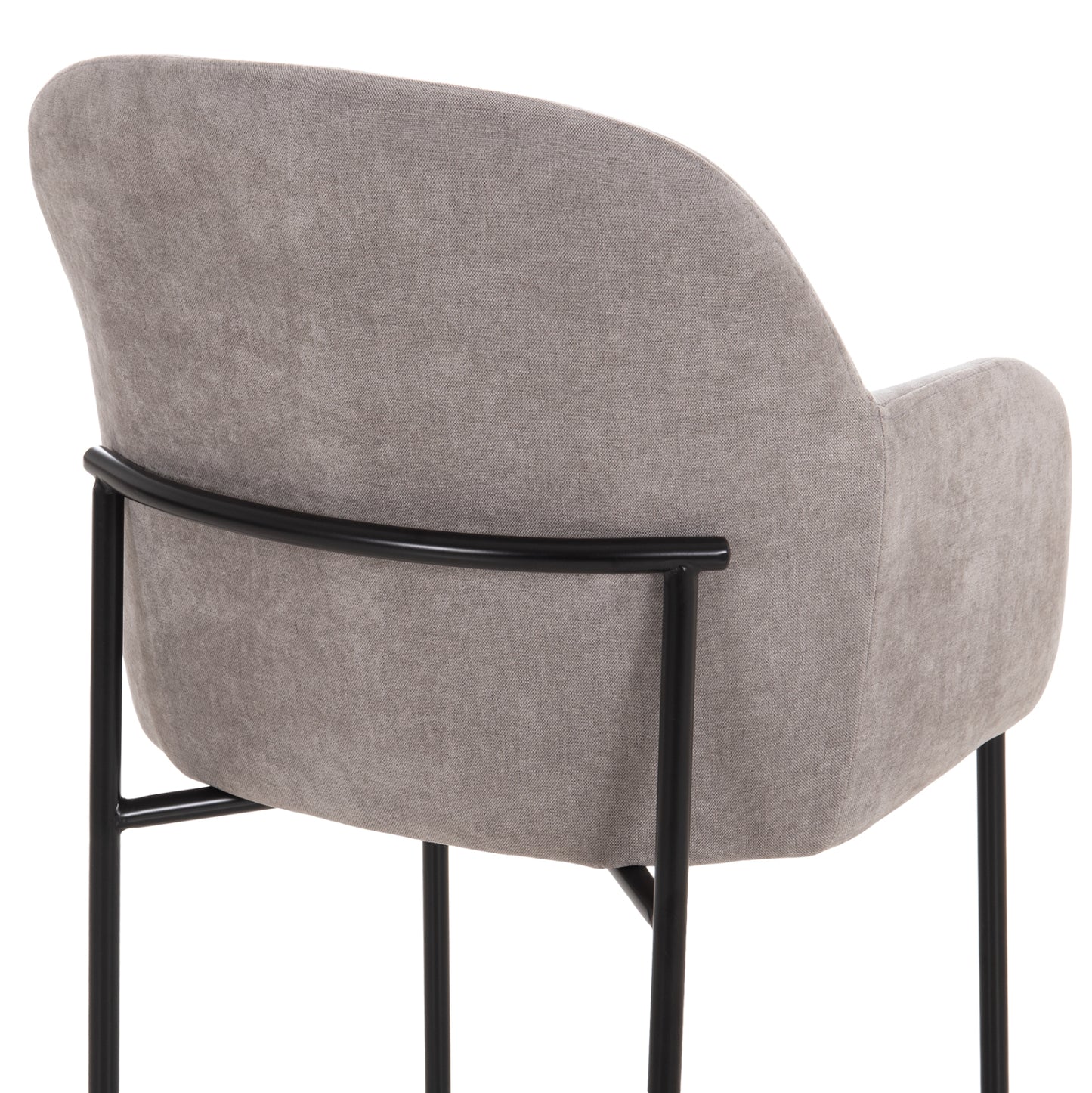 DINING CHAIR MANIDO HM18429.01 GREY FABRIC--BLACK METAL LEGS 54x61x87Hcm.