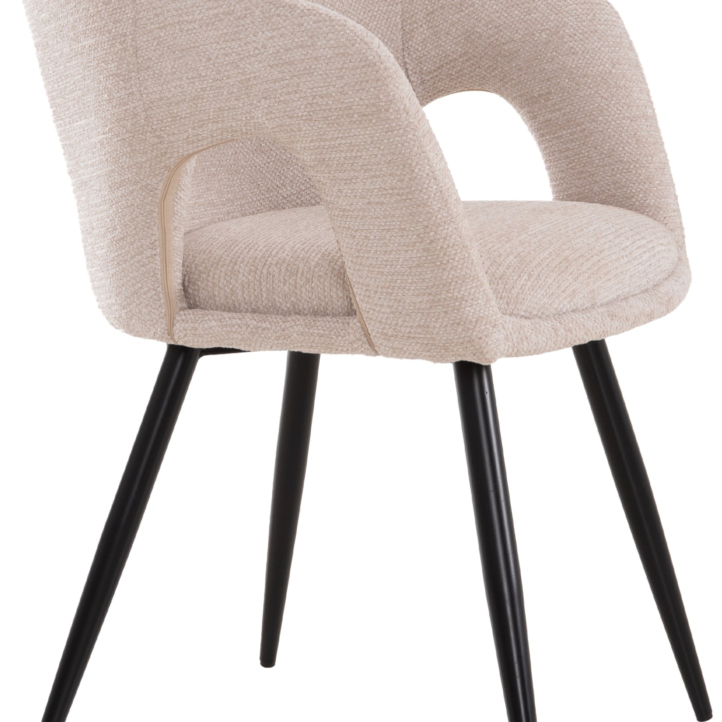 DINING CHAIR CORNEL HM18431.02 BEIGE FABRIC--BLACK METAL LEGS 59x56x79Hcm.