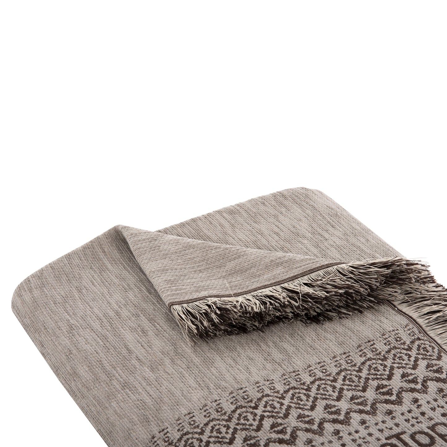 SOFA COVER-THROW WITH FRINGES DREAMTOPIA HM12165.06 IN BEIGE COLOR 295X170cm.