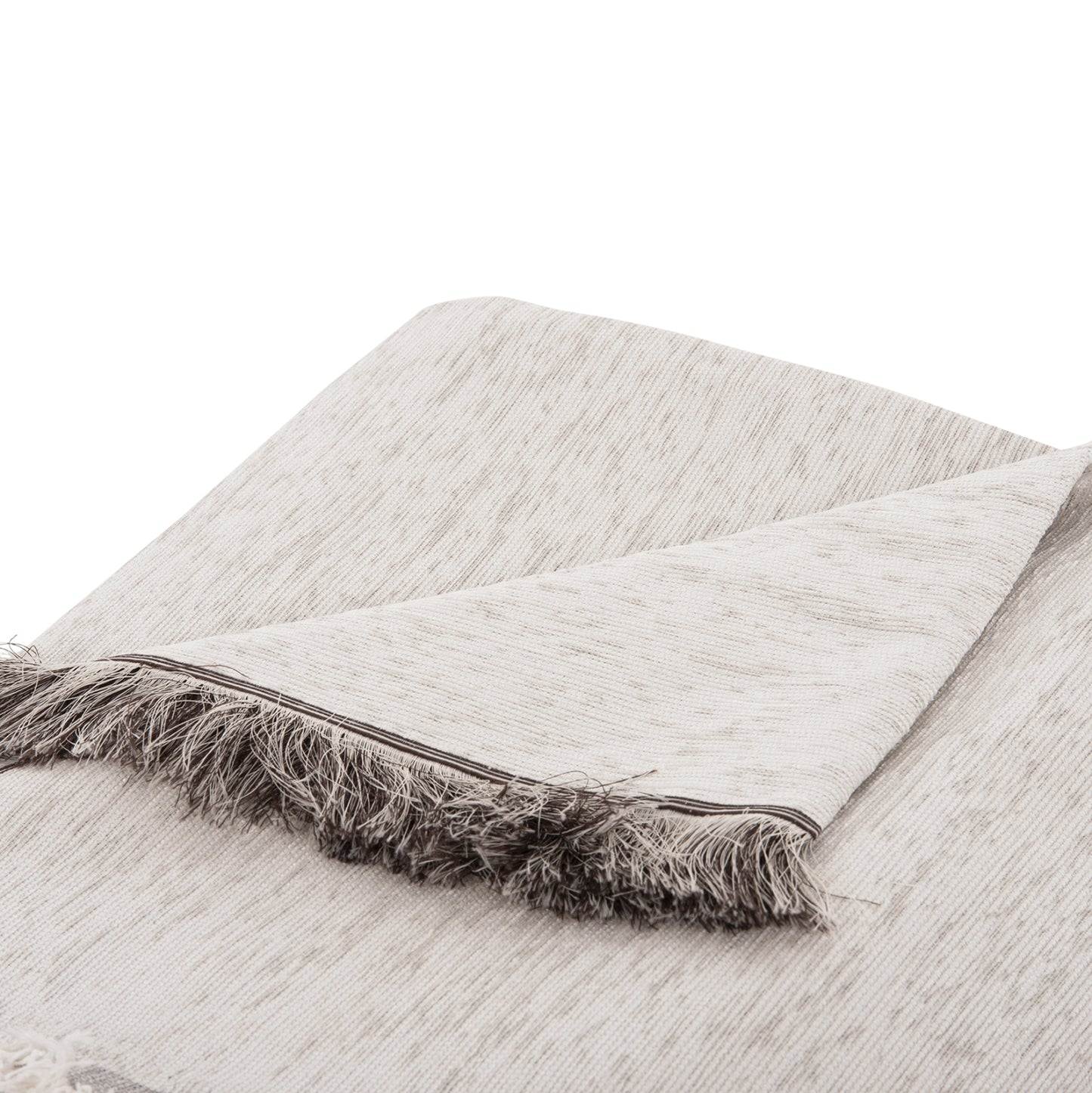 SOFA COVER-THROW WITH FRINGES DREAMTOPIA HM12165.07 IN ECRU COLOR 295X170cm.