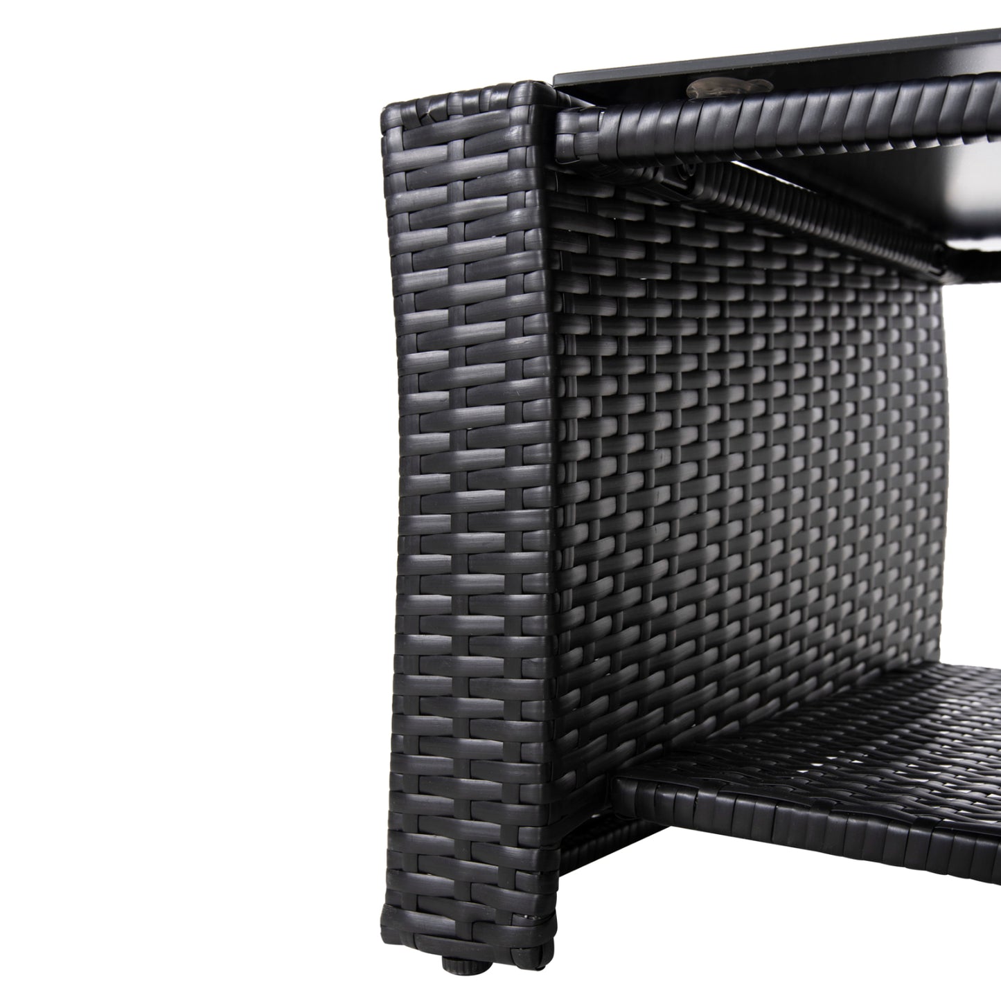 OUTDOOR LOUNGE 4PCS SET THORE HM5978 SYNTHETIC RATTAN IN BLACK-BEIGE CUSHIONS