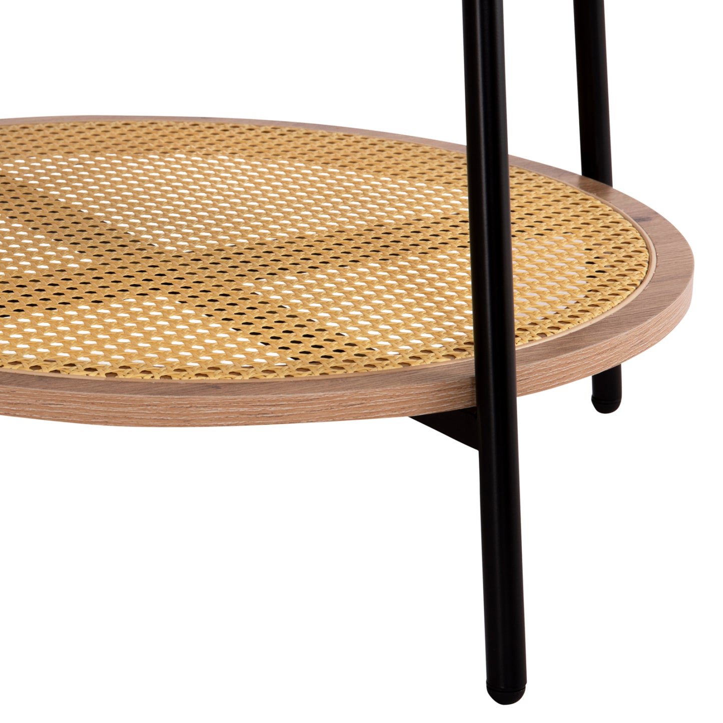 COFFEE TABLES 2PCS SET SEWELL HM21087 MDF-METAL-SYNTHETIC RATTAN Φ80cm & Φ45cm