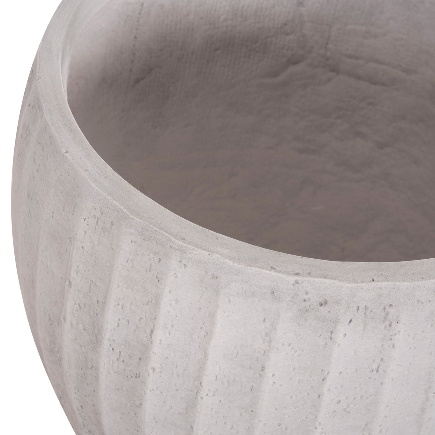 GARDEN PLANTERS ROUND SET 3PCS SERIES GARDENER HM4728 FIBERCLAY--IN CEMENT COLOR Φ48x56Hcm.
