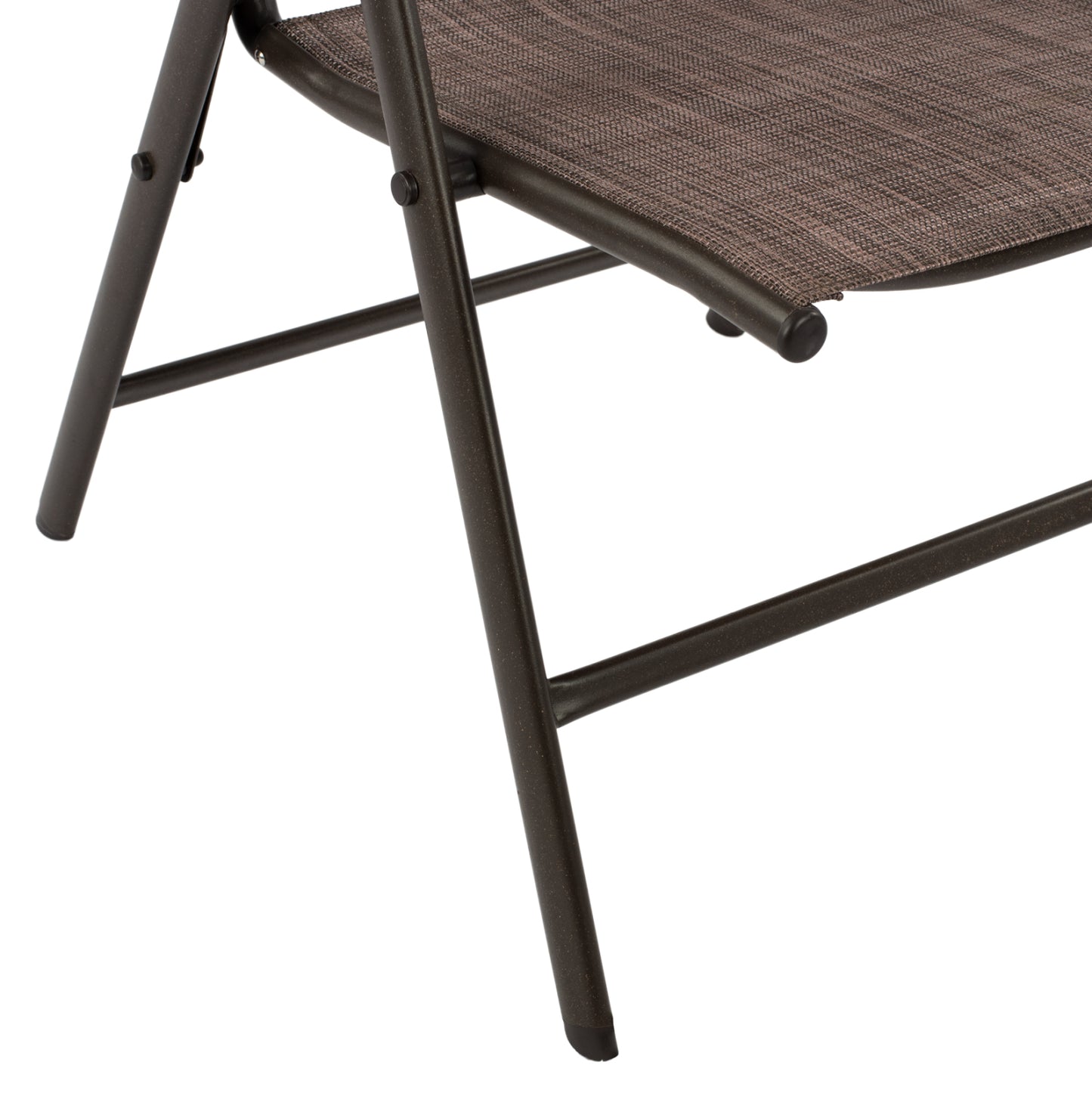 Set 5 pieces Metallic Table & Folding chairs Brown HM10558.02