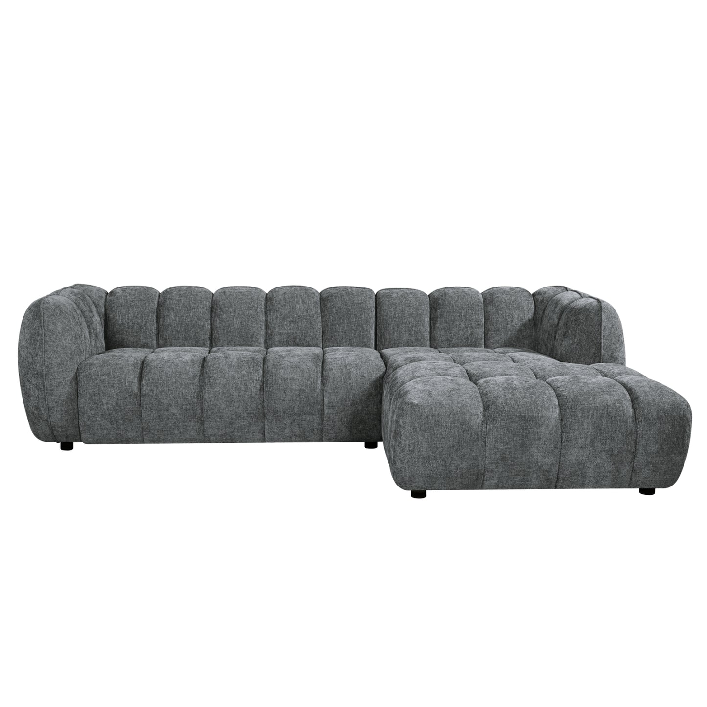 SET CORNER SOFA (RIGHT)-ARMCHAIR LOUNGE LYKKE HM10821.01R GREY FABRIC