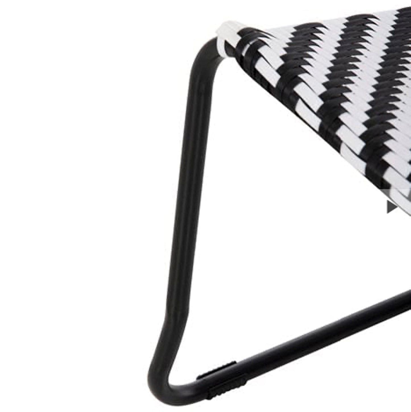 OUTDOOR LOUNGE SET 3PCS PONY HM21194 METAL COFFEE TABLE IN WHITE--WICKER RATTAN IN BLACK & WHITE